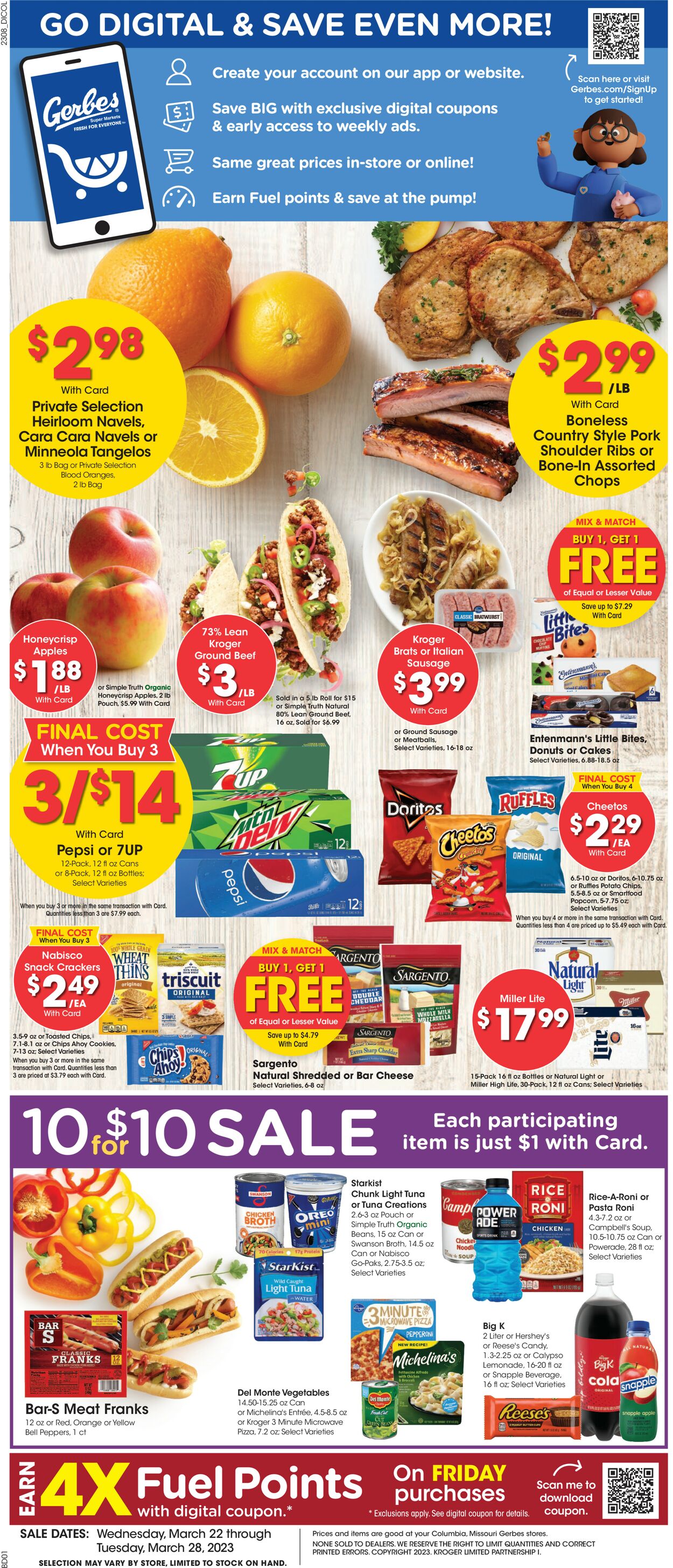 Gerbes Super Markets Weekly Ad Circular - valid 03/22-03/28/2023