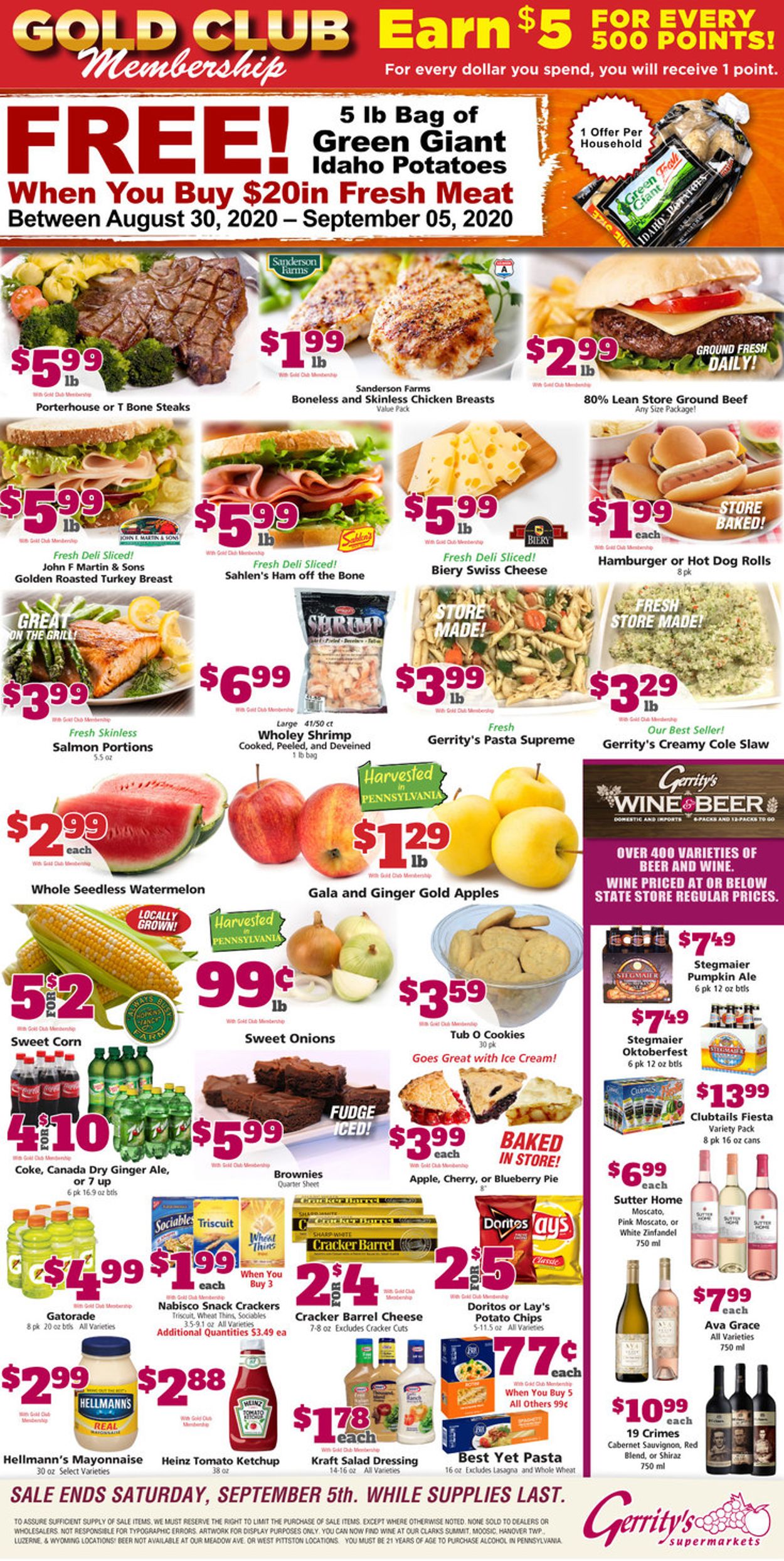 Gerrity's Supermarkets Weekly Ad Circular - valid 08/30-09/05/2020