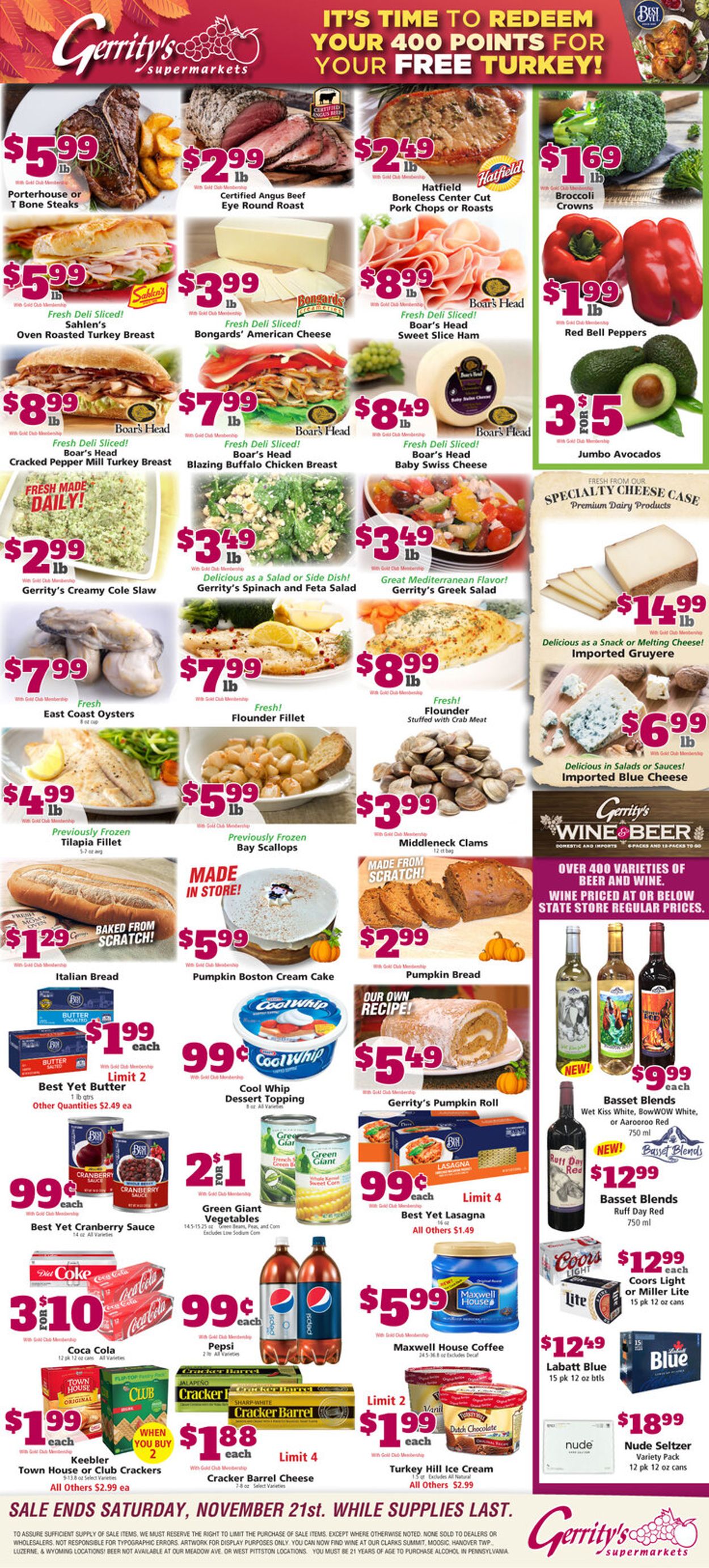 Gerrity's Supermarkets Weekly Ad Circular - valid 11/15-11/21/2020