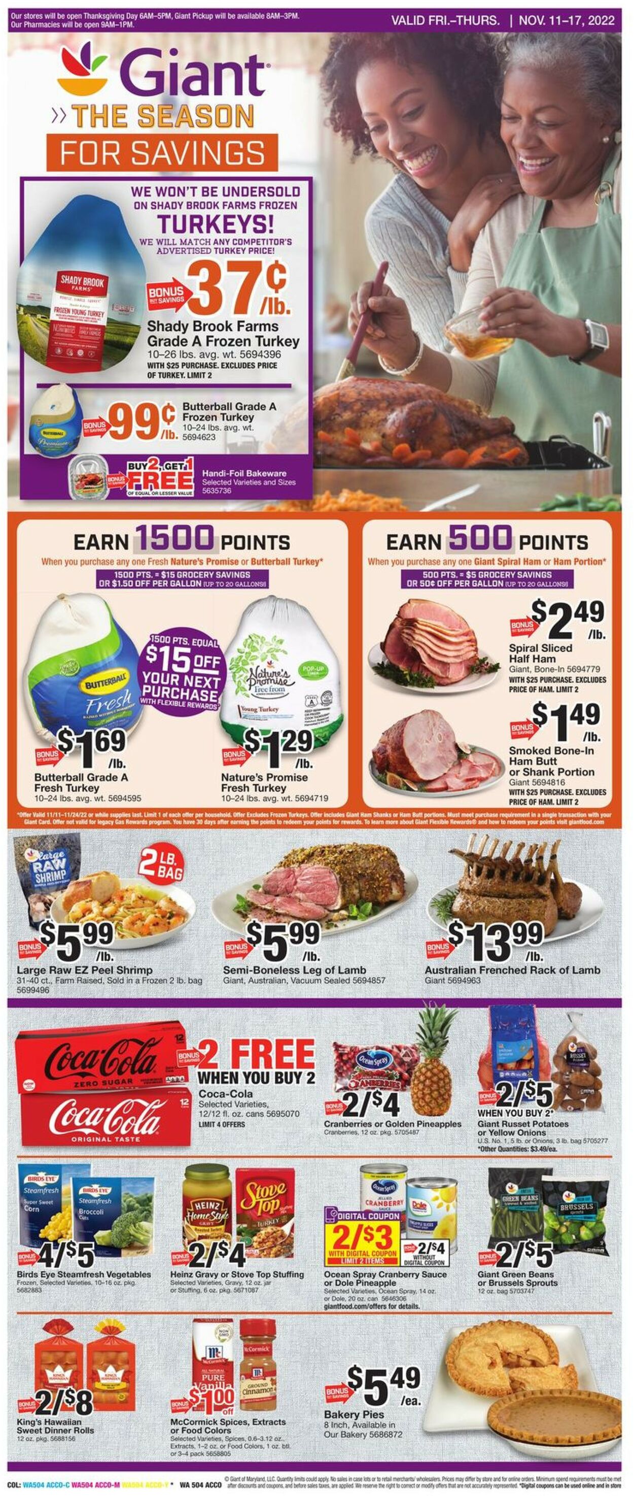 Giant Food Weekly Ad Circular - valid 11/11-11/17/2022