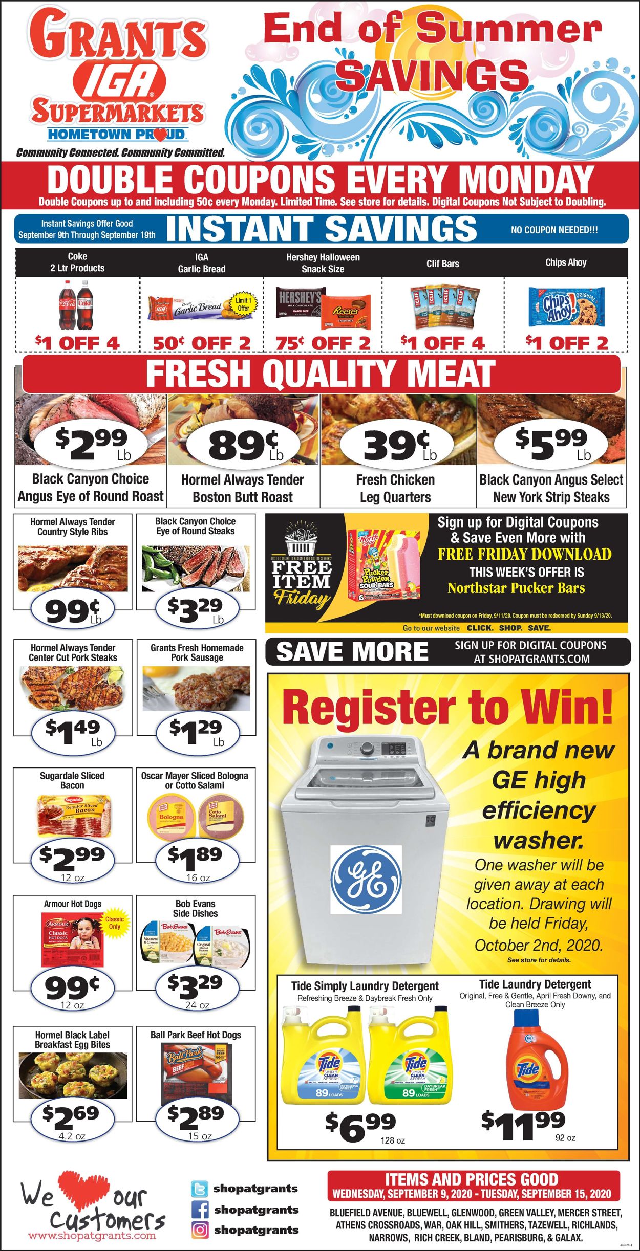 Grant's Supermarket Weekly Ad Circular - valid 09/09-09/15/2020
