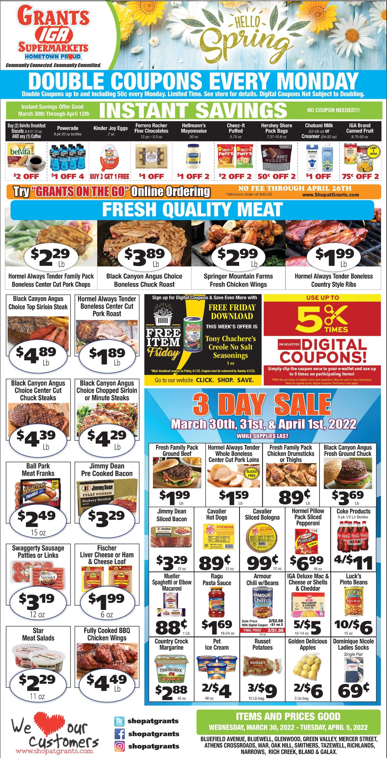 Grant's Supermarket Weekly Ad Circular - valid 03/30-04/05/2022