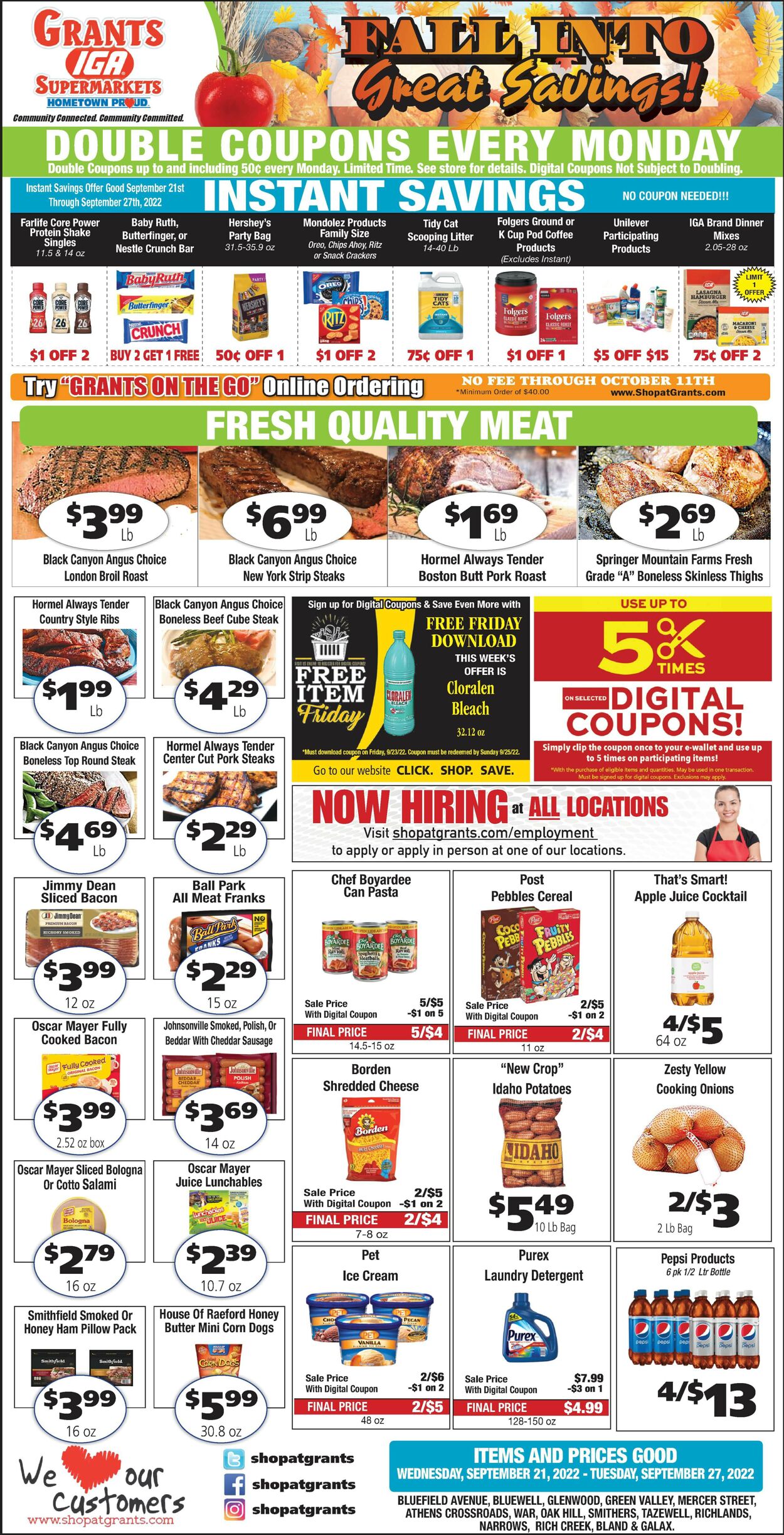 Grant's Supermarket Weekly Ad Circular - valid 09/21-09/27/2022