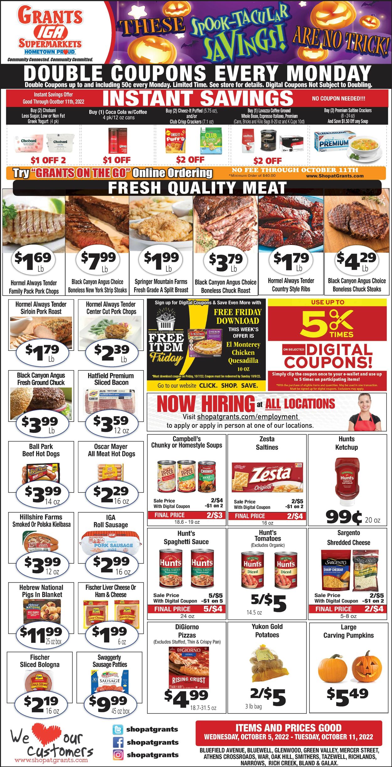 Grant's Supermarket Weekly Ad Circular - valid 10/05-10/11/2022