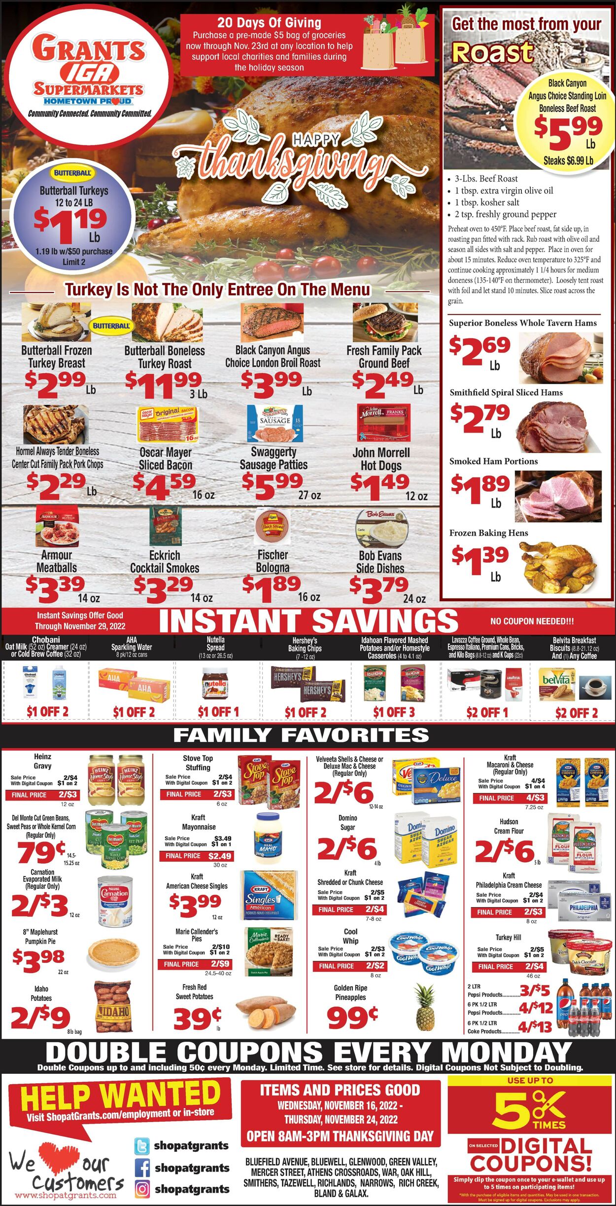 Grant's Supermarket Weekly Ad Circular - valid 11/16-11/22/2022