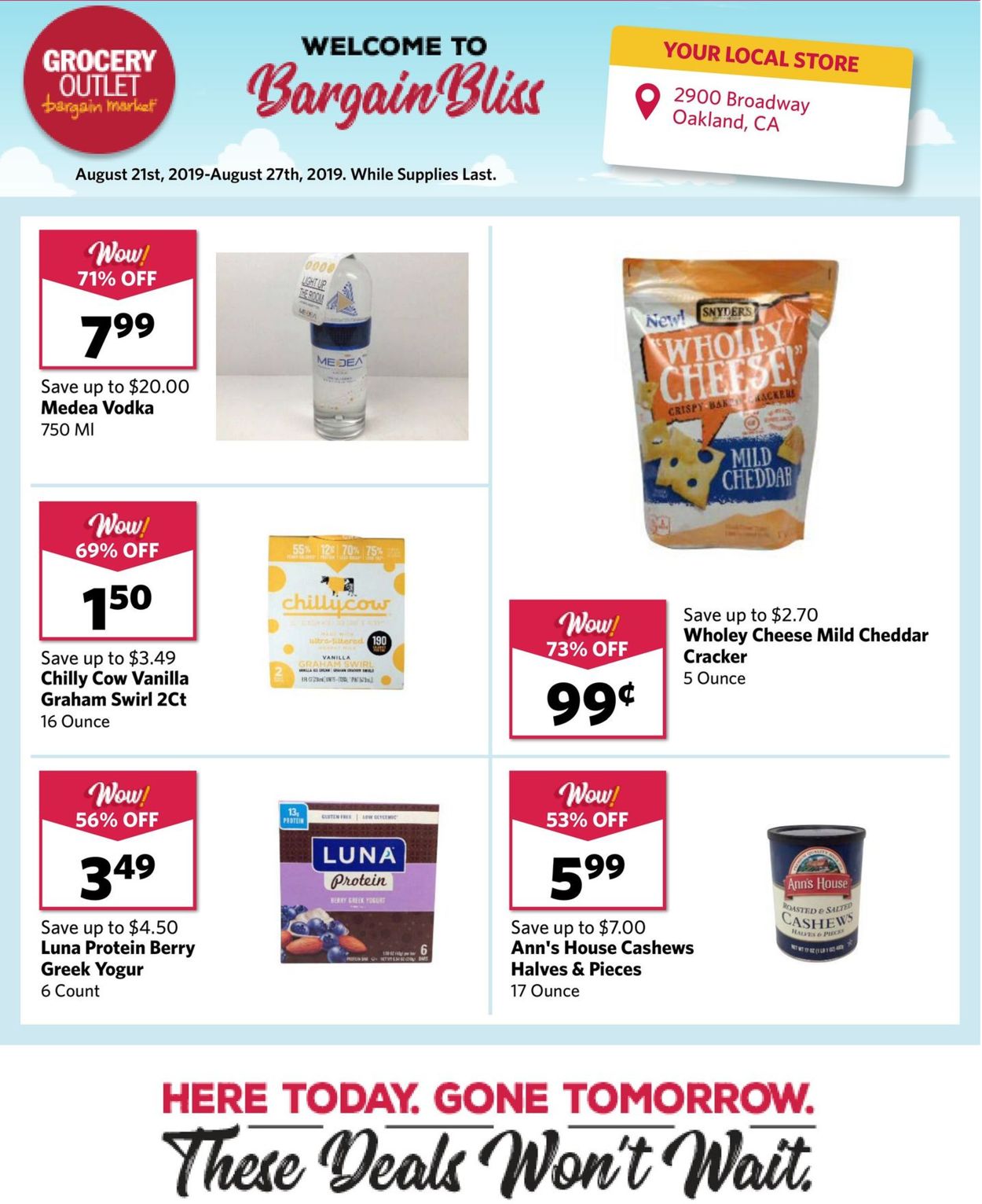Grocery Outlet Weekly Ad Circular - valid 08/21-08/27/2019