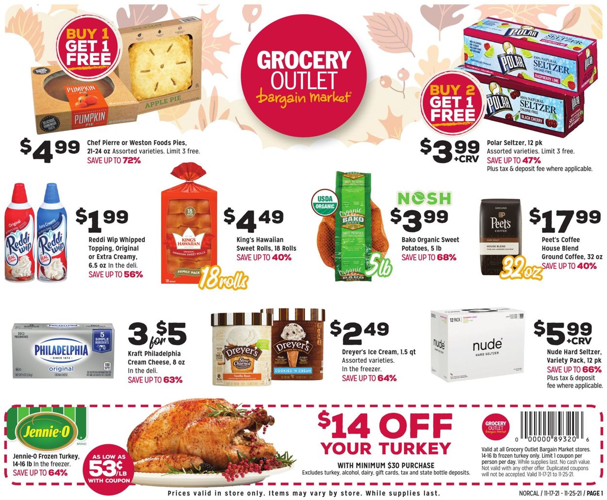 Grocery Outlet THANKSGIVING 2021 Weekly Ad Circular - valid 11/17-11/25/2021