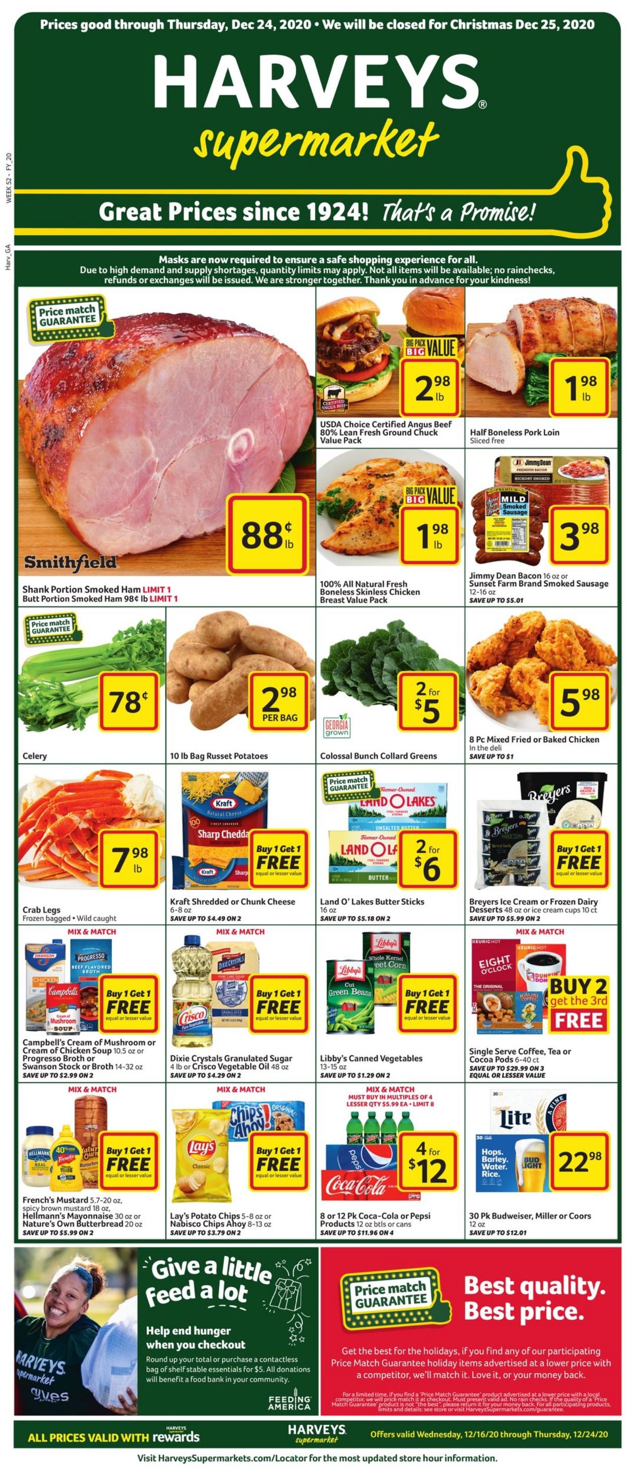 Harveys Supermarket Weekly Ad Circular - valid 12/16-12/24/2020