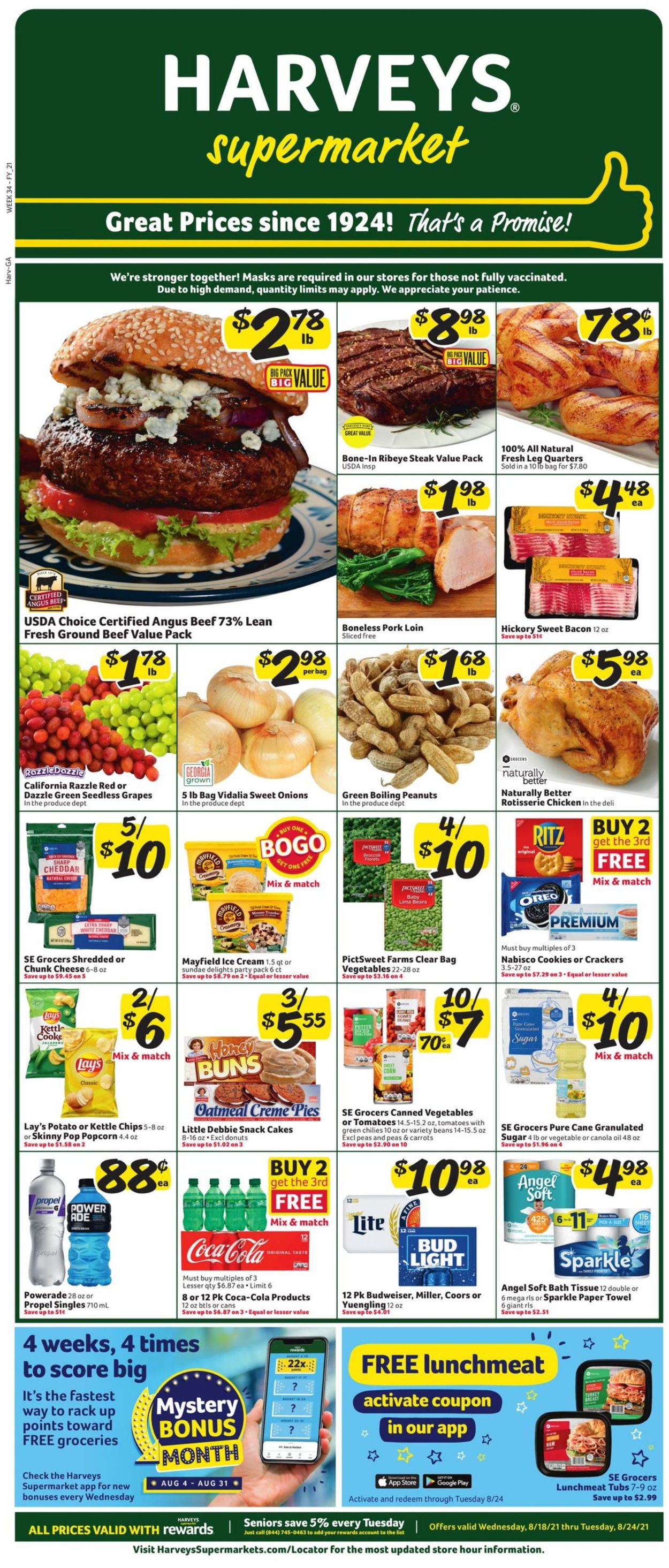 Harveys Supermarket Weekly Ad Circular - valid 08/18-08/24/2021