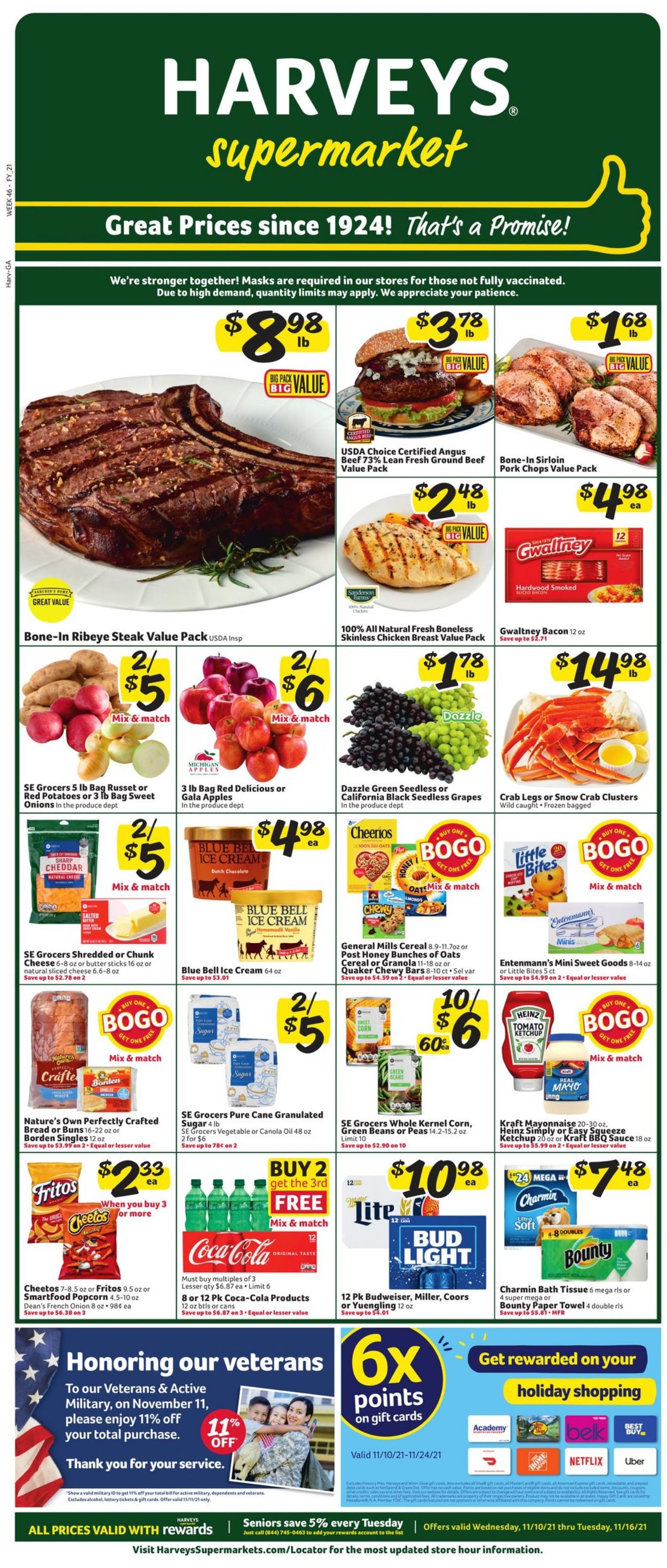 Harveys Supermarket Weekly Ad Circular - valid 11/10-11/16/2021