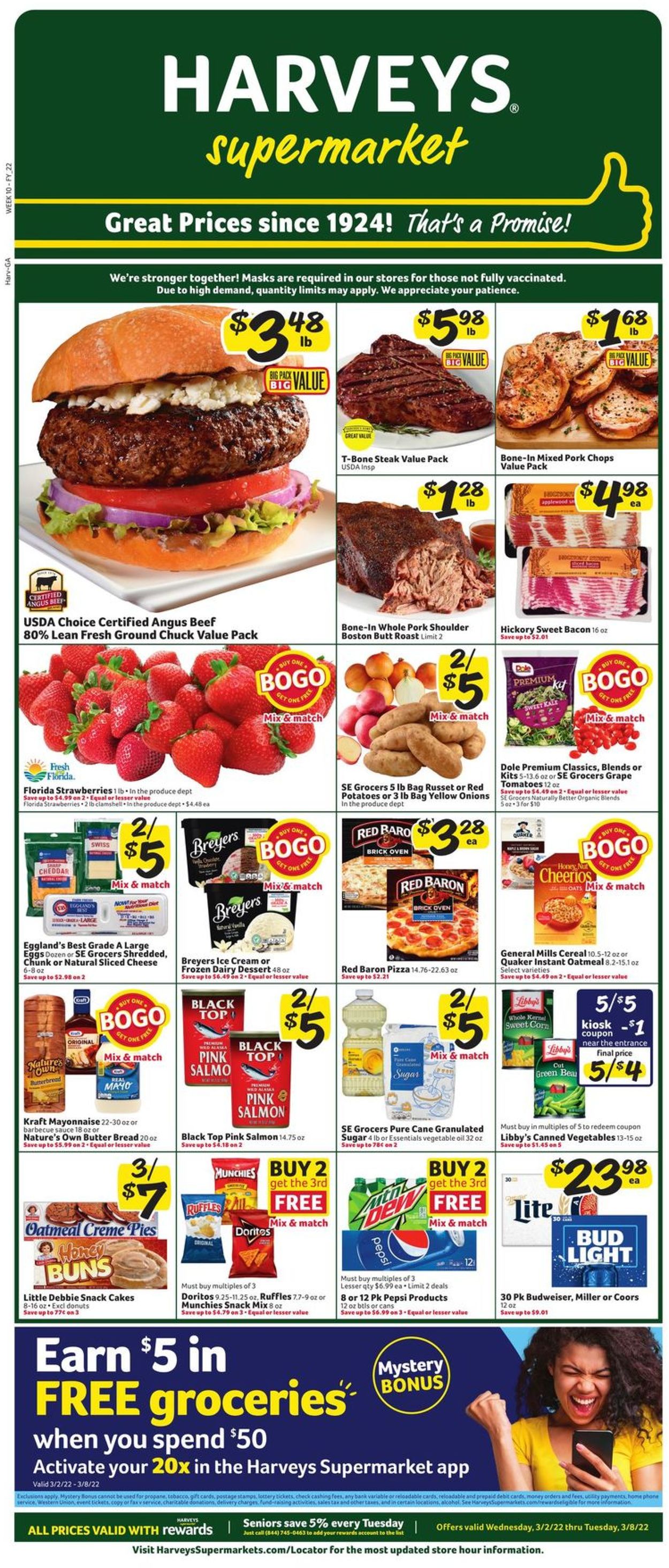 Harveys Supermarket Weekly Ad Circular - valid 03/02-03/08/2022