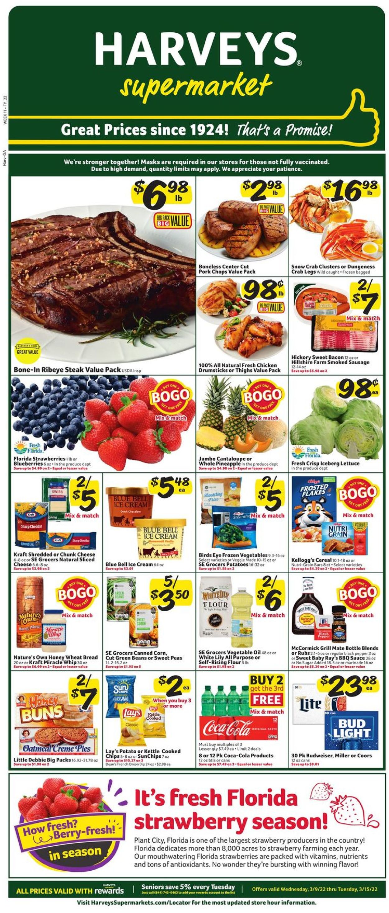 Harveys Supermarket Weekly Ad Circular - valid 03/09-03/15/2022