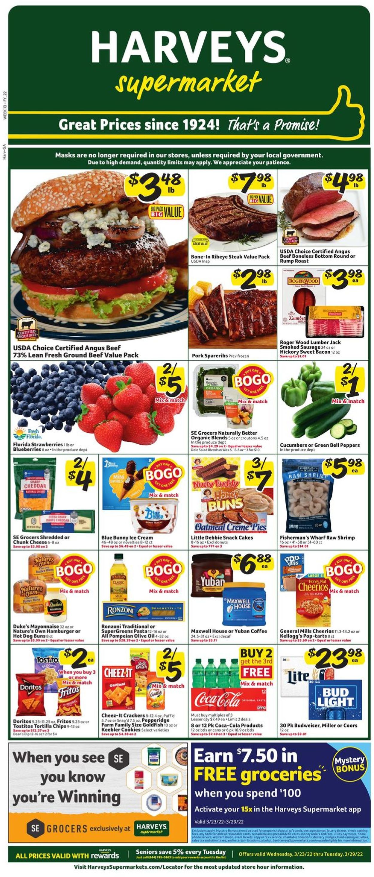 Harveys Supermarket Weekly Ad Circular - valid 03/23-03/29/2022