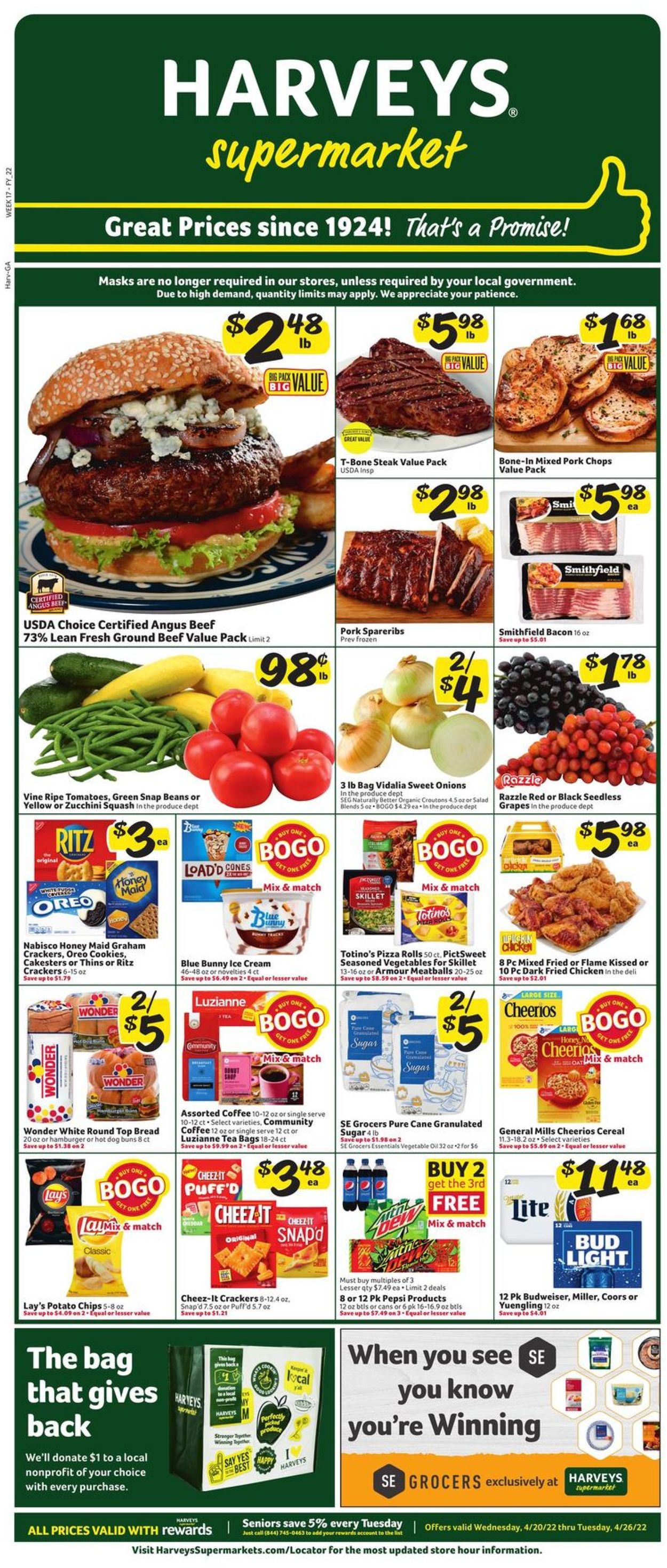 Harveys Supermarket Weekly Ad Circular - valid 04/20-04/26/2022