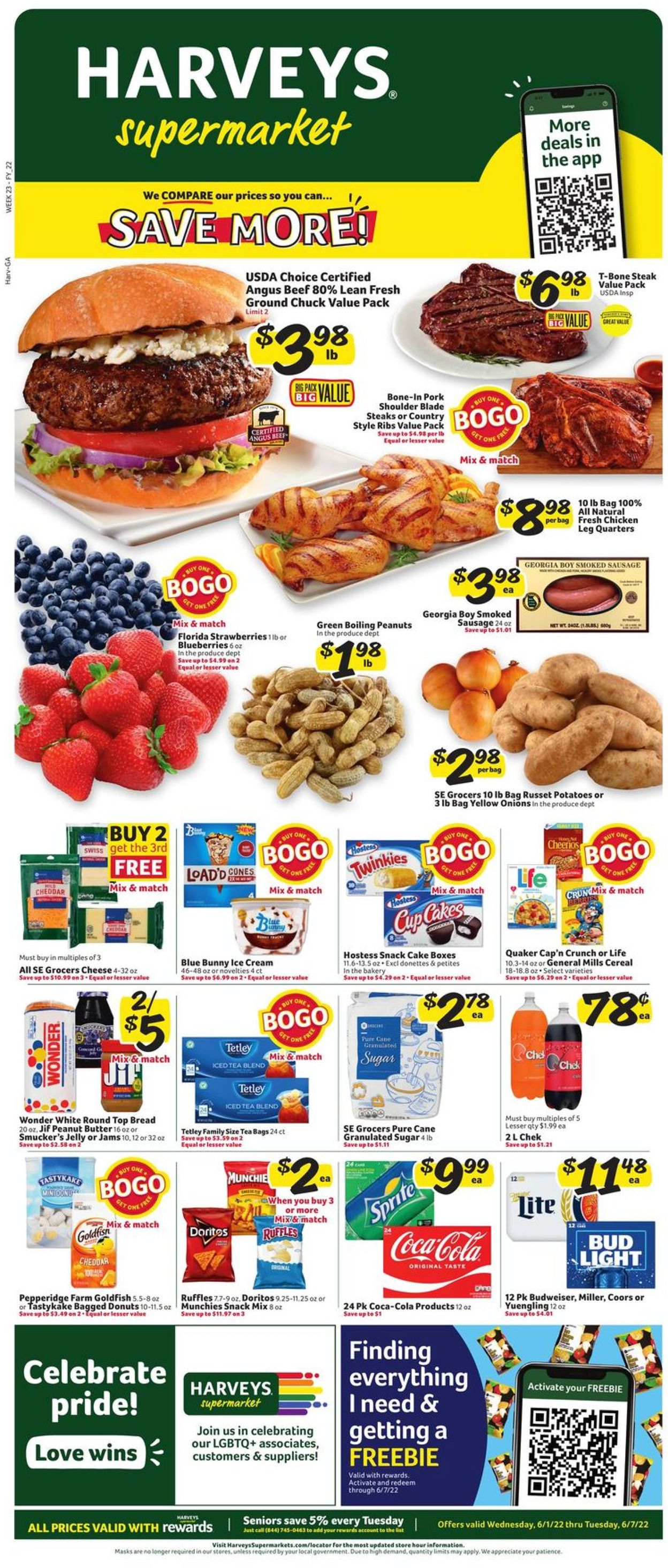 Harveys Supermarket Weekly Ad Circular - valid 06/01-06/07/2022