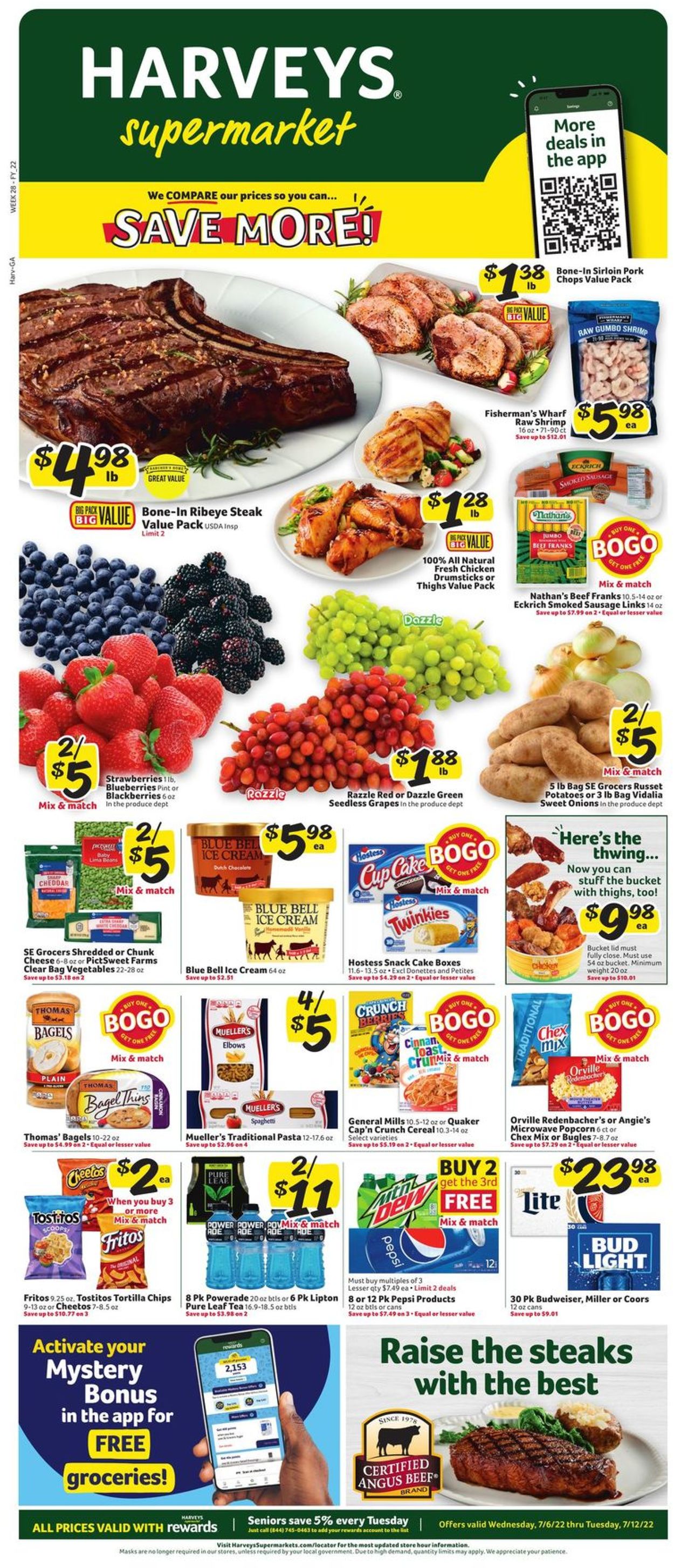 Harveys Supermarket Weekly Ad Circular - valid 07/06-07/12/2022