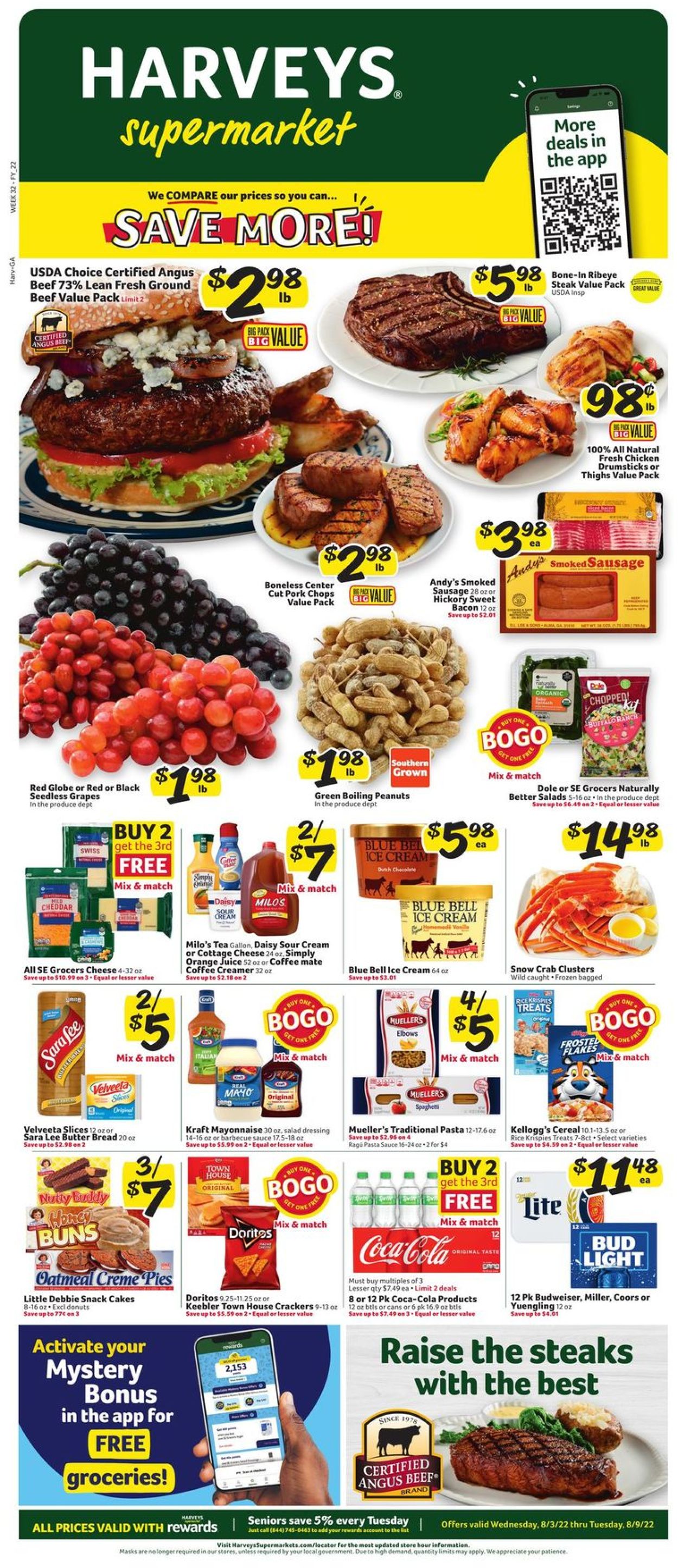 Harveys Supermarket Weekly Ad Circular - valid 08/03-08/09/2022
