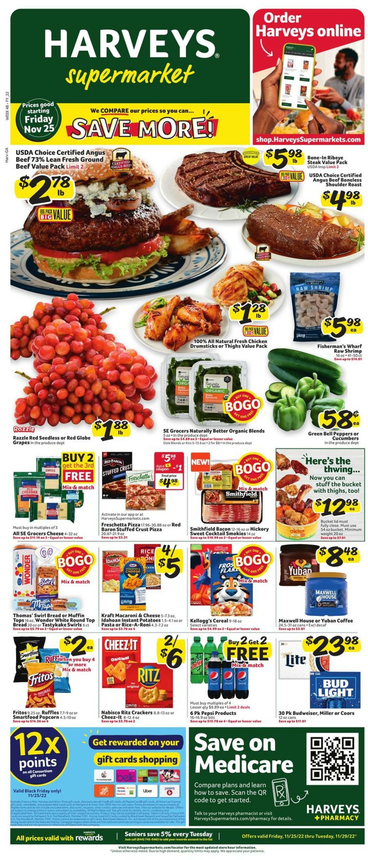 Harveys Supermarket Weekly Ad Circular - valid 11/23-11/29/2022