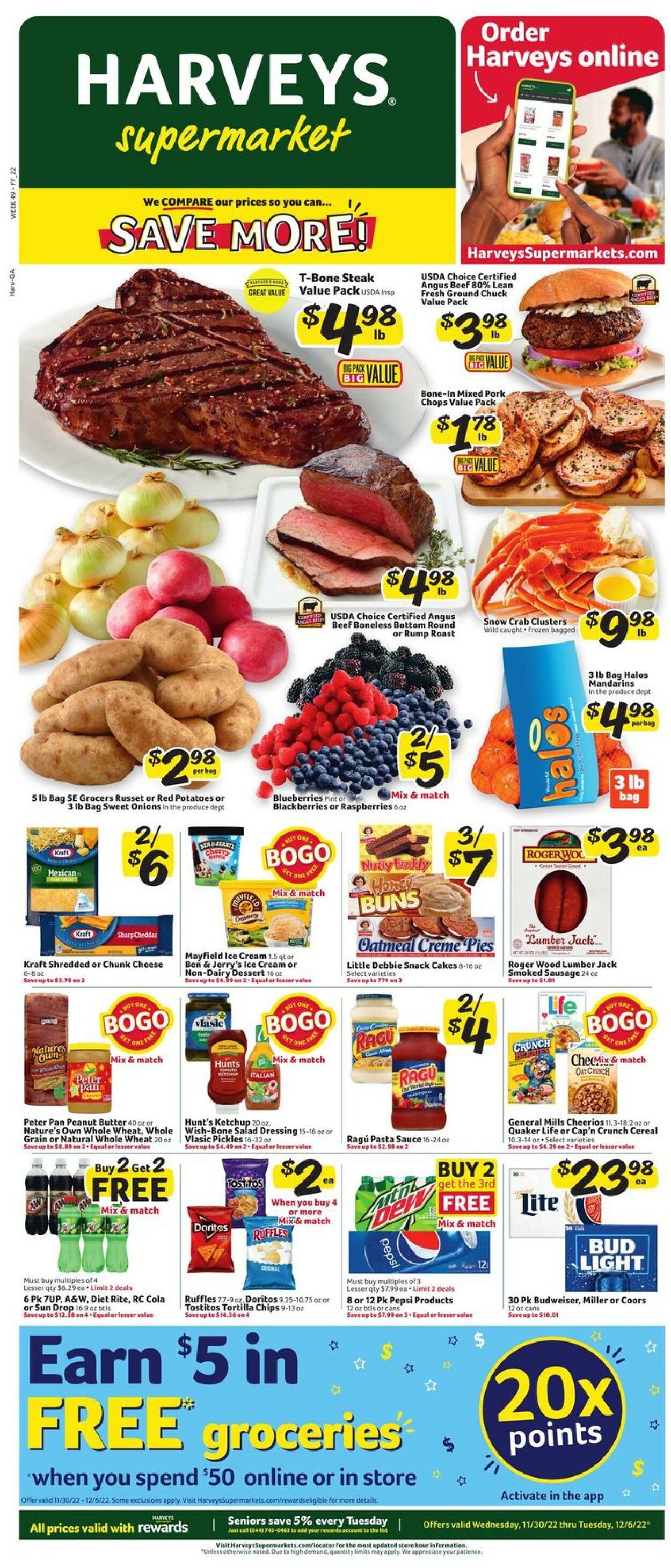 Harveys Supermarket Weekly Ad Circular - valid 11/30-12/06/2022