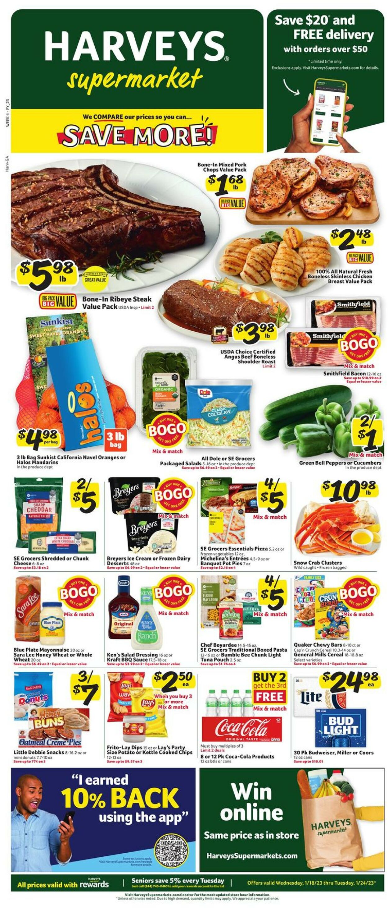 Harveys Supermarket Weekly Ad Circular - valid 01/18-01/24/2023