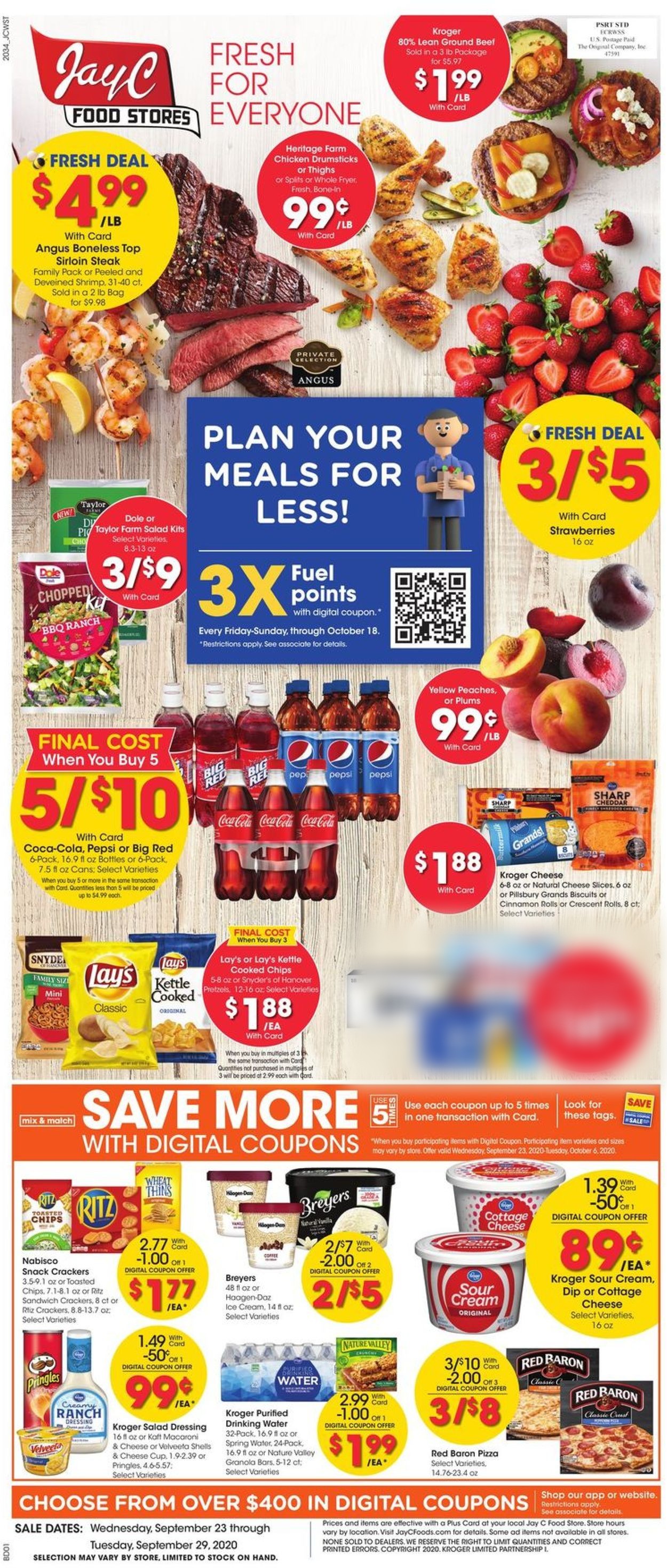 Jay C Food Stores Weekly Ad Circular - valid 09/23-09/29/2020