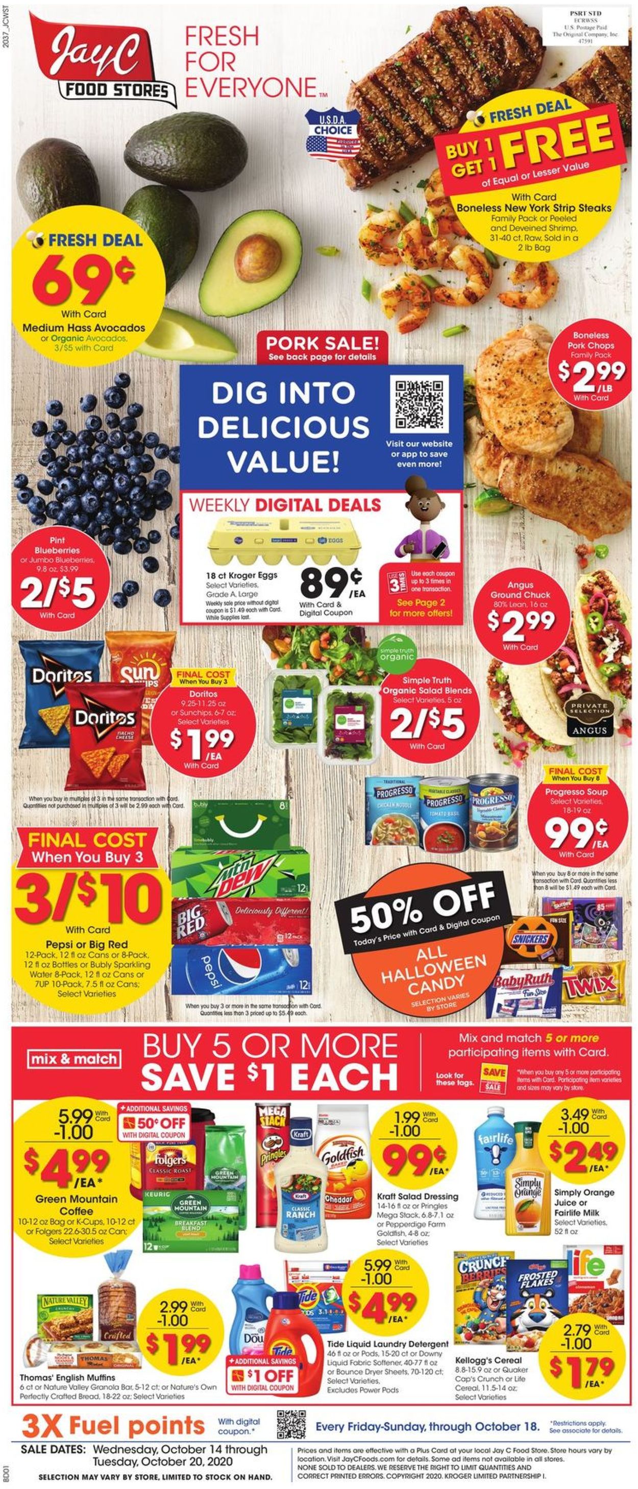 Jay C Food Stores Weekly Ad Circular - valid 10/14-10/20/2020