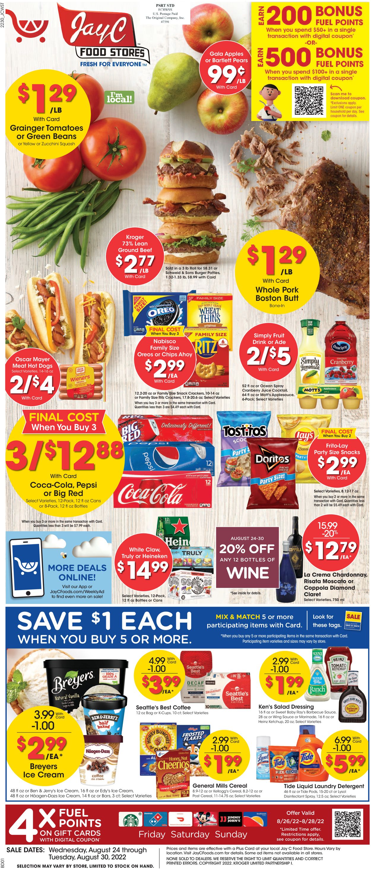 Jay C Food Stores Weekly Ad Circular - valid 08/24-08/30/2022
