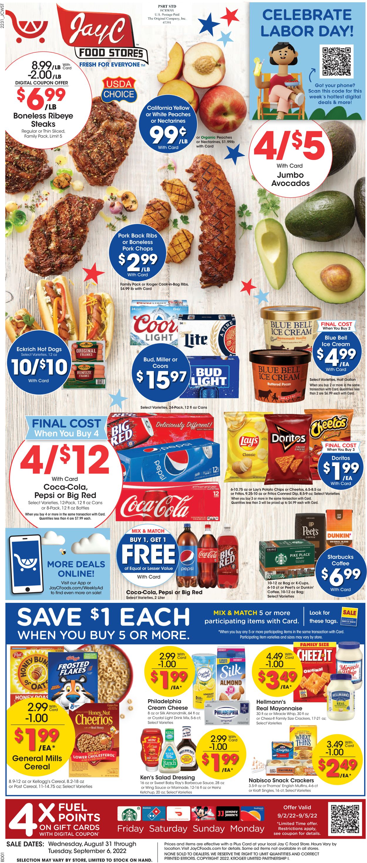 Jay C Food Stores Weekly Ad Circular - valid 08/31-09/06/2022
