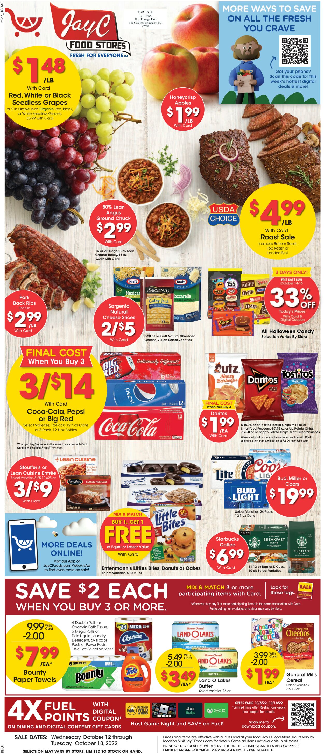 Jay C Food Stores Weekly Ad Circular - valid 10/12-10/18/2022