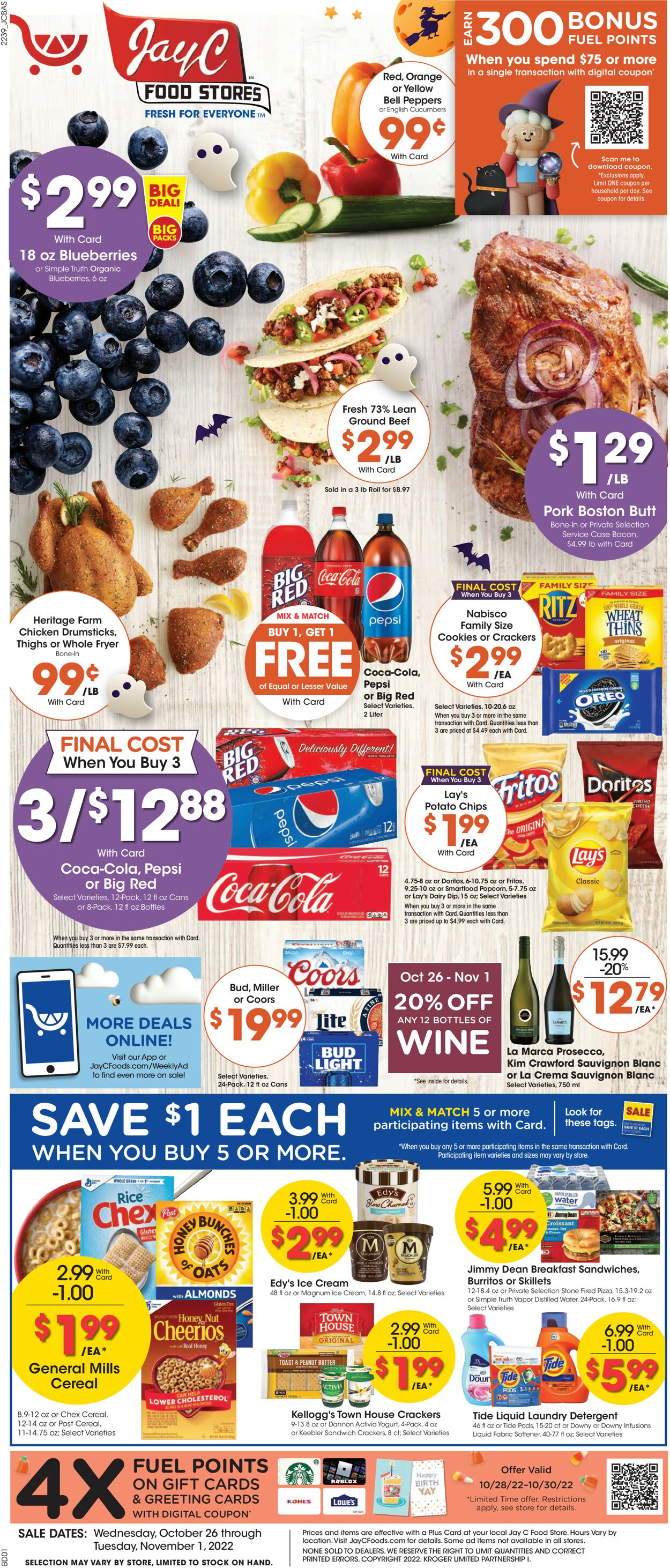 Jay C Food Stores Weekly Ad Circular - valid 10/26-11/01/2022