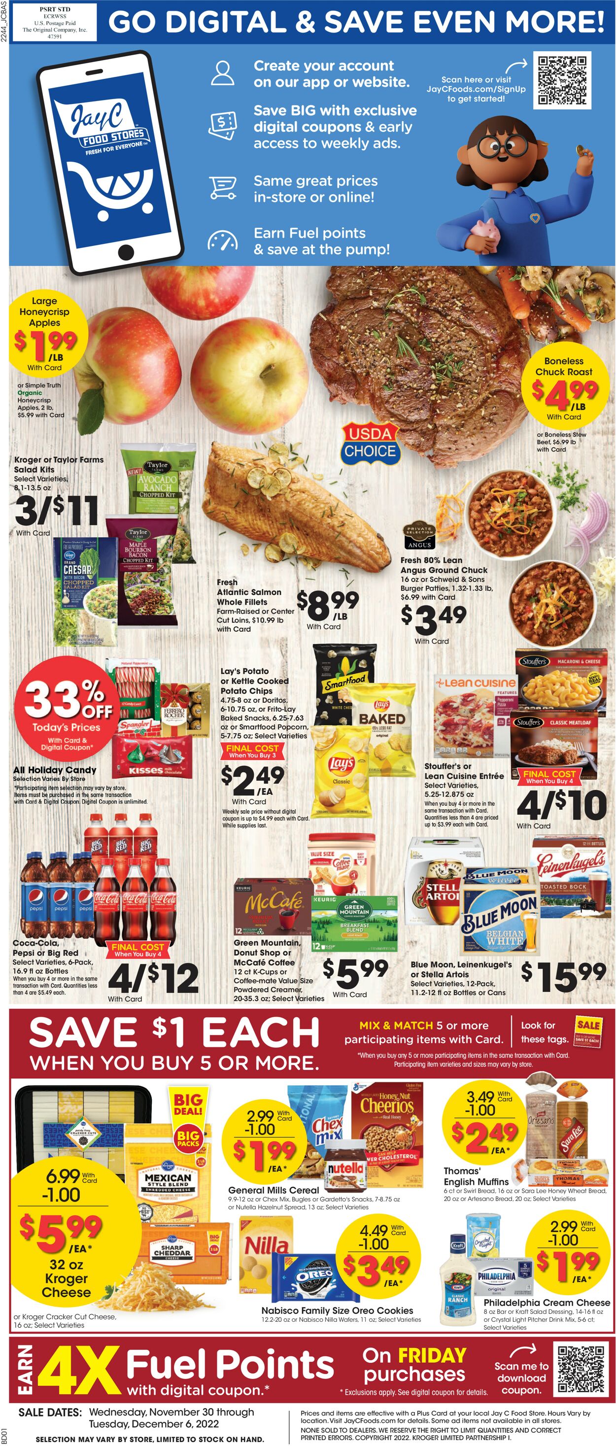 Jay C Food Stores Weekly Ad Circular - valid 11/30-12/06/2022