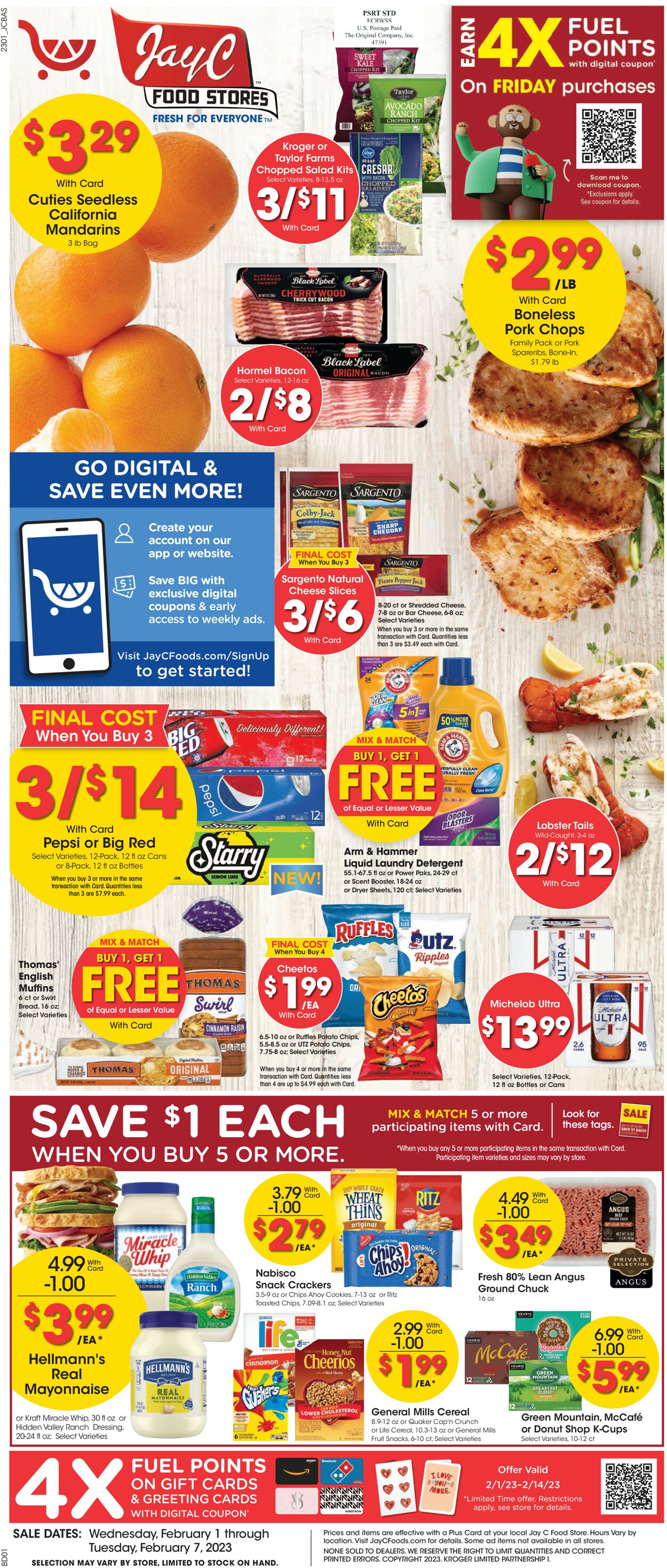Jay C Food Stores Weekly Ad Circular - valid 02/01-02/07/2023