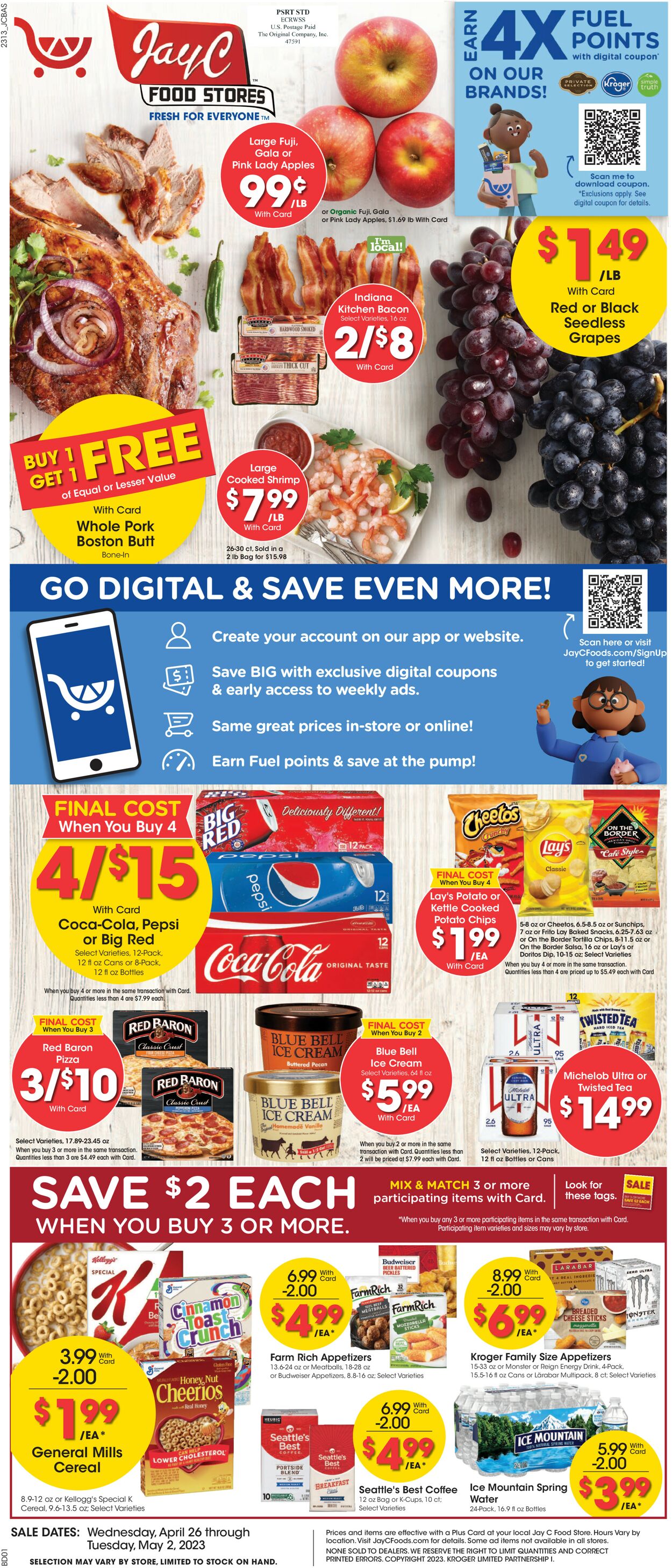 Jay C Food Stores Weekly Ad Circular - valid 04/26-05/02/2023