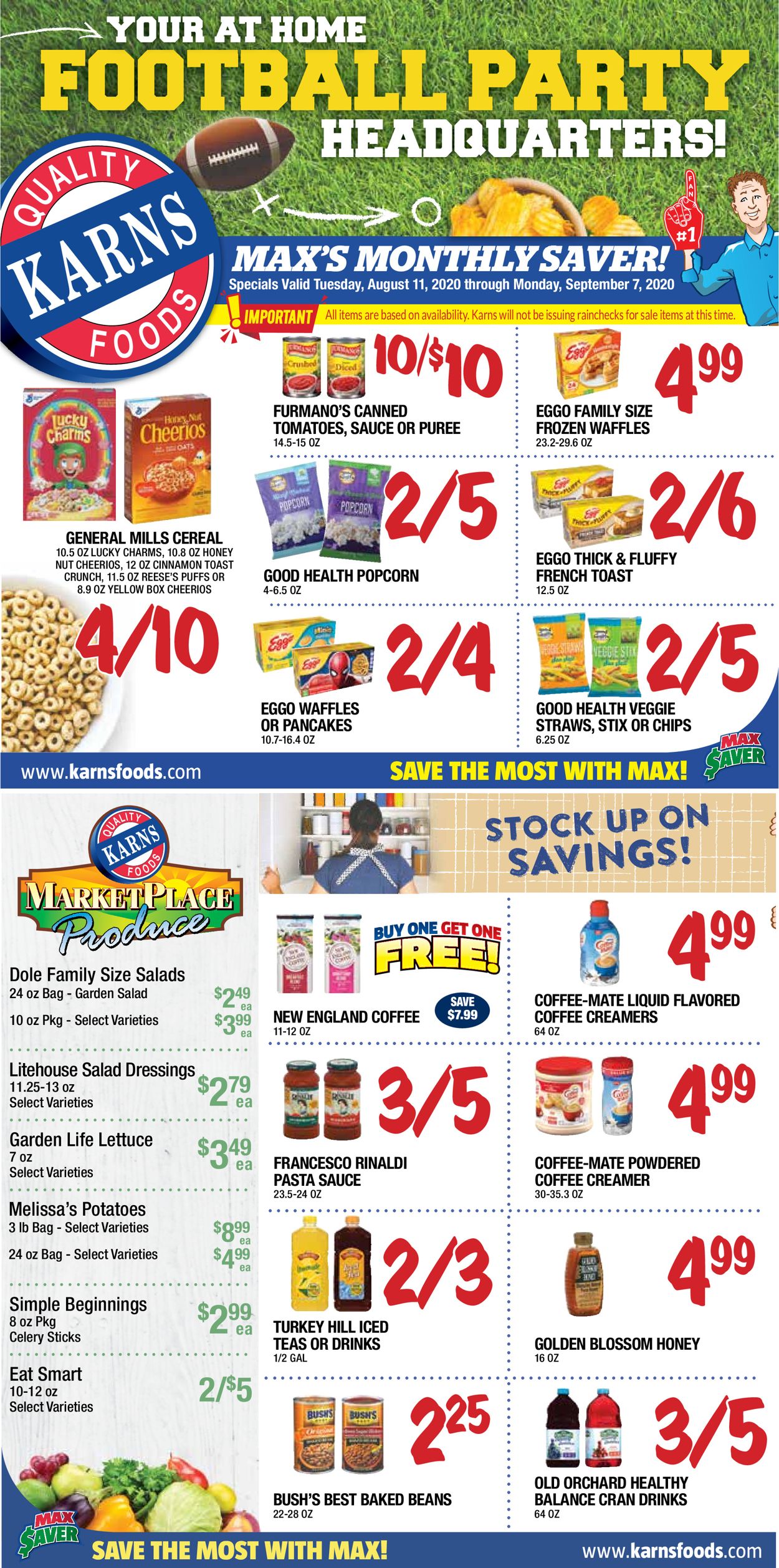 Karns Quality Foods Weekly Ad Circular - valid 08/11-09/07/2020