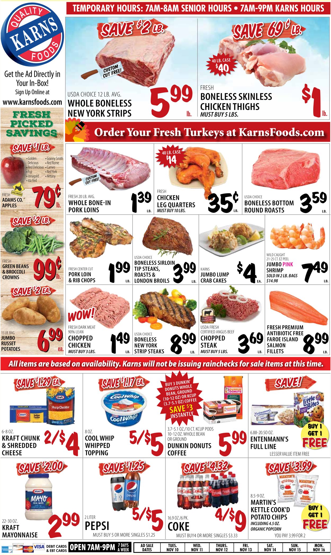 Karns Quality Foods Weekly Ad Circular - valid 11/10-11/16/2020