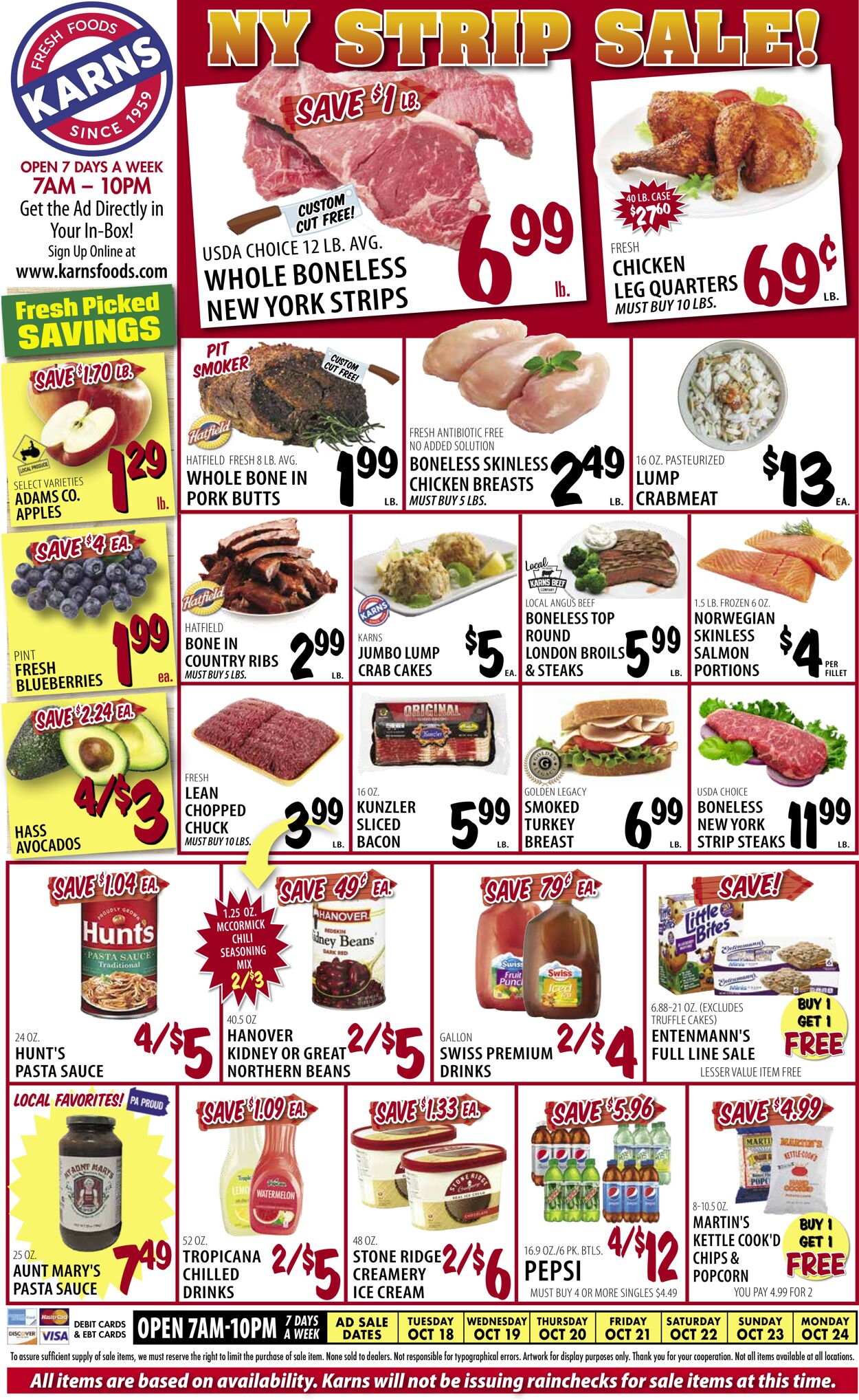 Karns Quality Foods Weekly Ad Circular - valid 10/18-10/24/2022