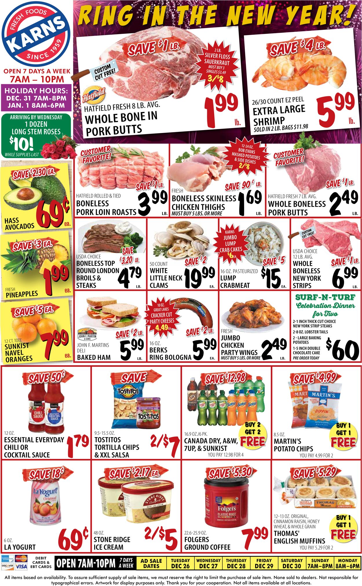 Karns Quality Foods Weekly Ad Circular - valid 12/26-01/01/2024