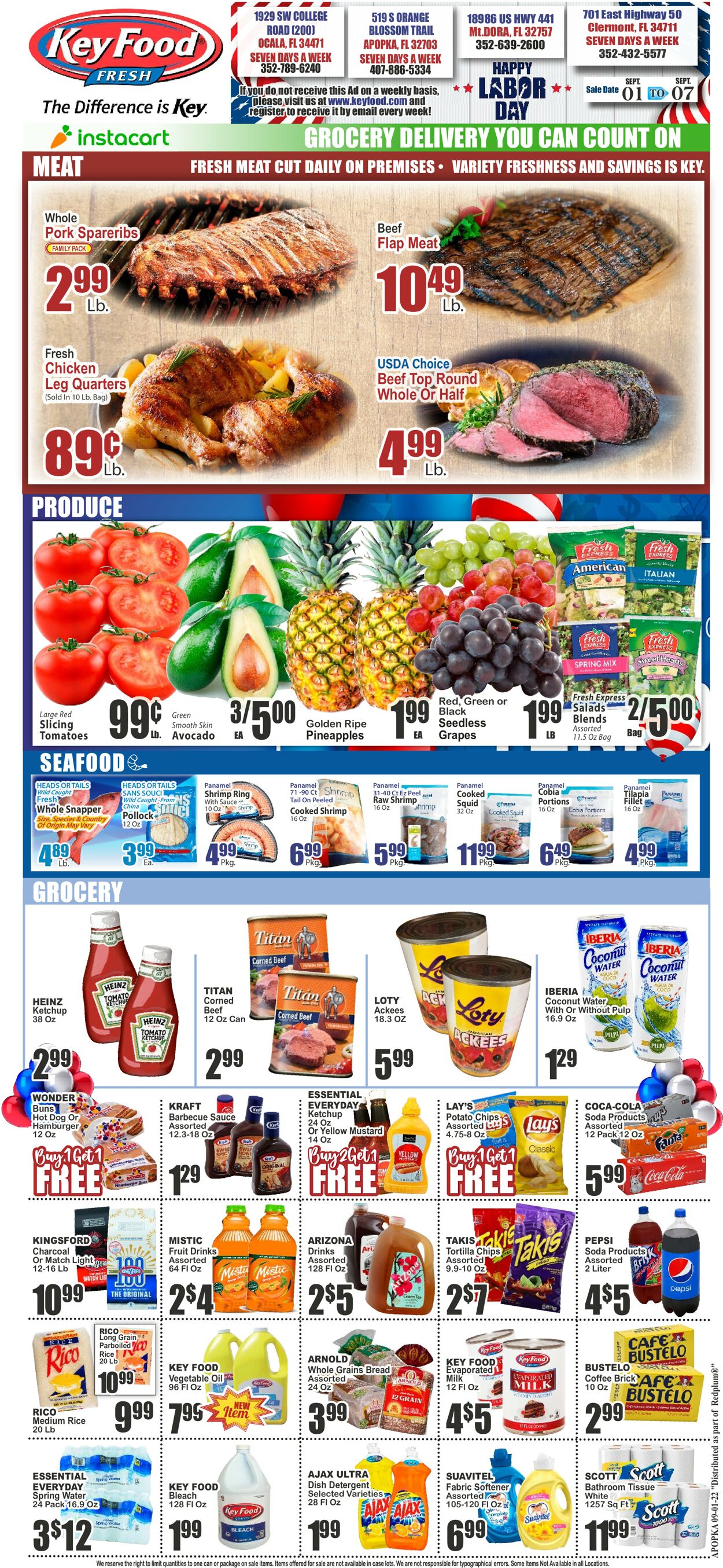 Key Food Weekly Ad Circular - valid 09/01-09/07/2022