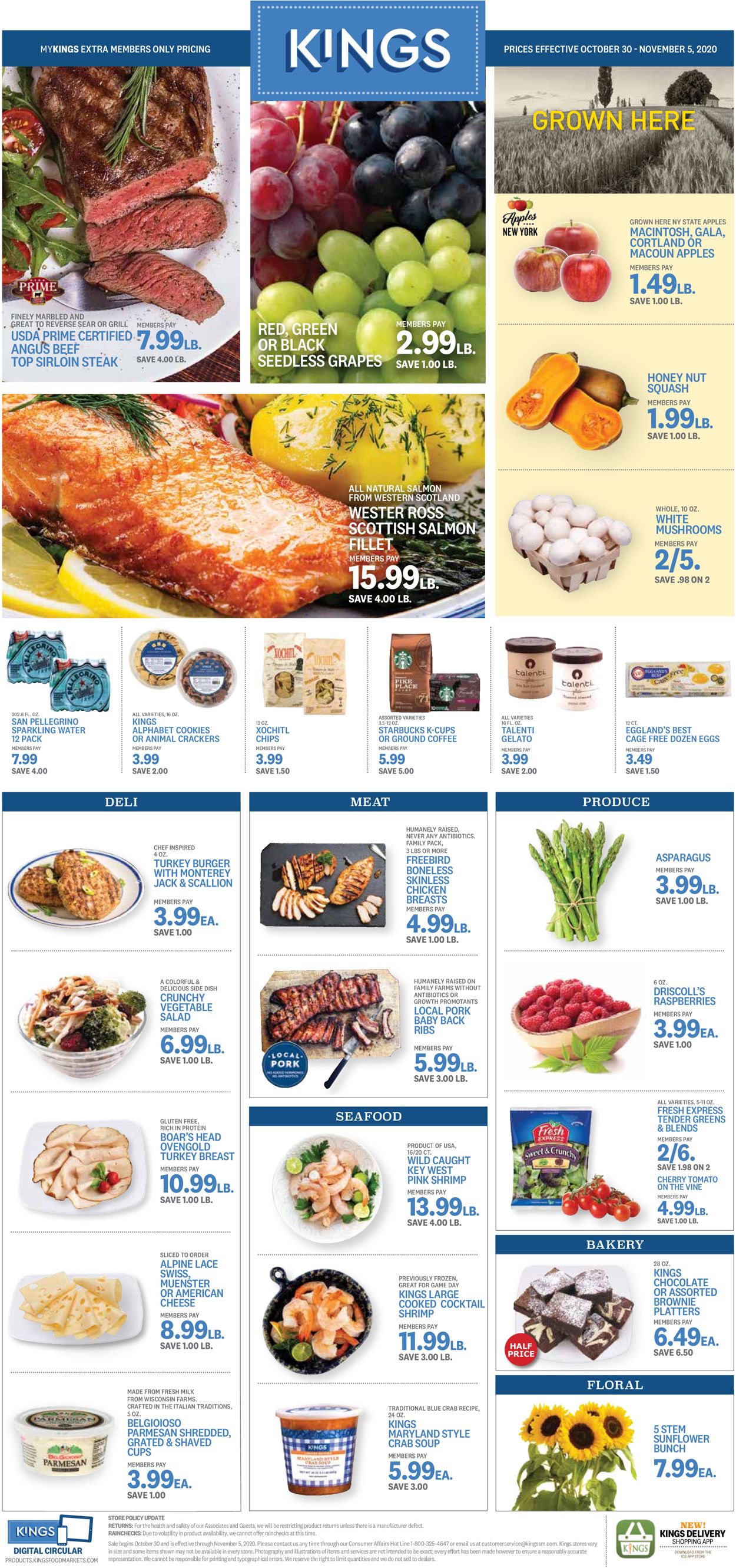 Kings Food Markets Weekly Ad Circular - valid 10/30-11/05/2020
