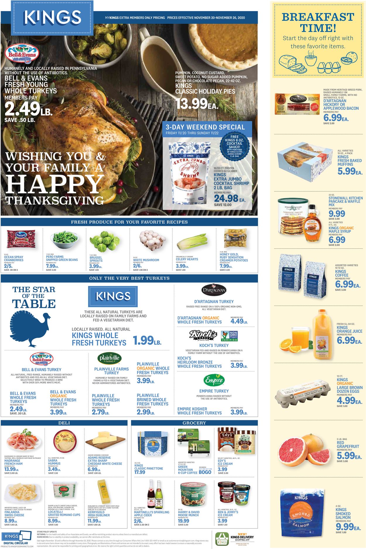 Kings Food Markets Thanksgiving 2020 Weekly Ad Circular - valid 11/20-11/26/2020