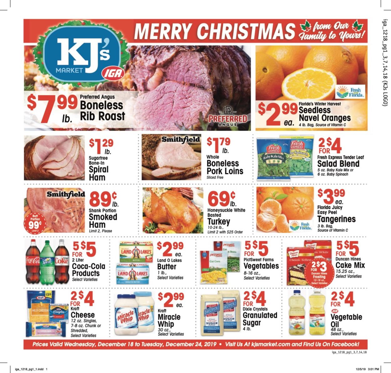 KJ´s Market - Christmas Ad 2019 Weekly Ad Circular - valid 12/18-12/24/2019