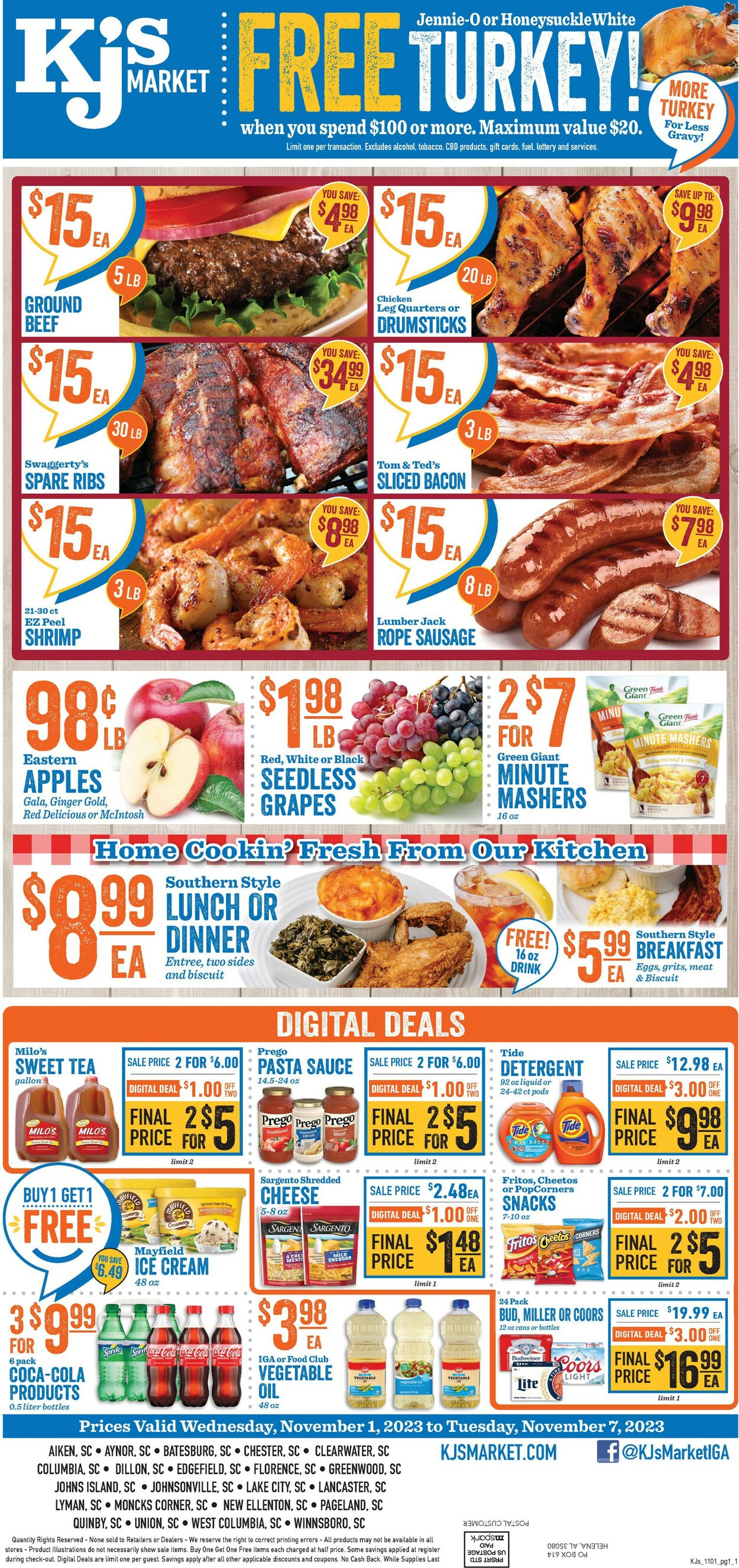 KJ´s Market Weekly Ad Circular - valid 11/01-11/07/2023
