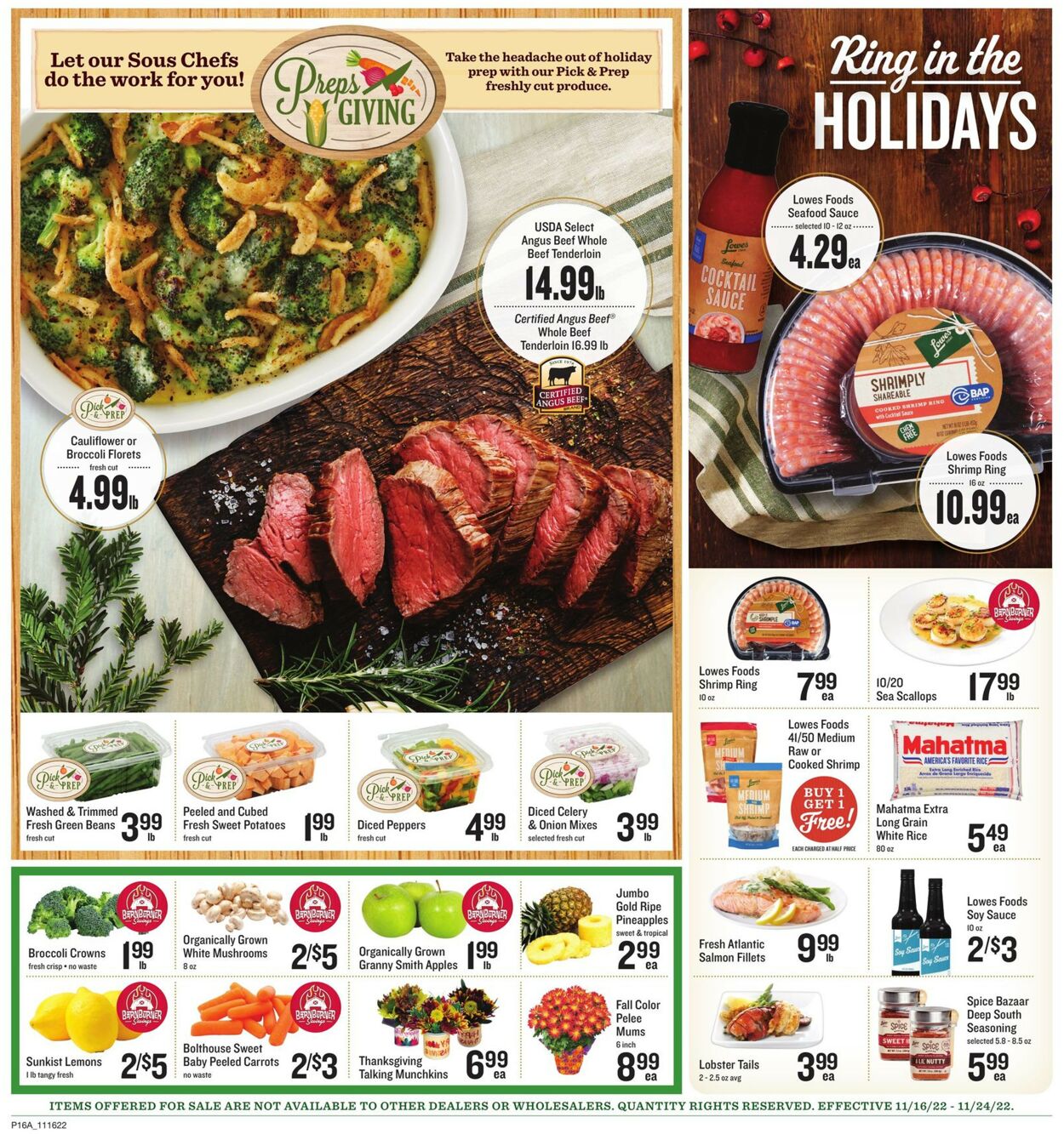 Lowes Foods Weekly Ad Circular - valid 11/16-11/24/2022 (Page 20)