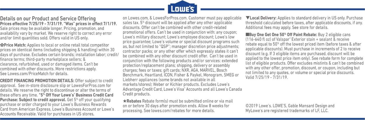 Lowe's Weekly Ad Circular - valid 07/25-07/31/2019 (Page 7)