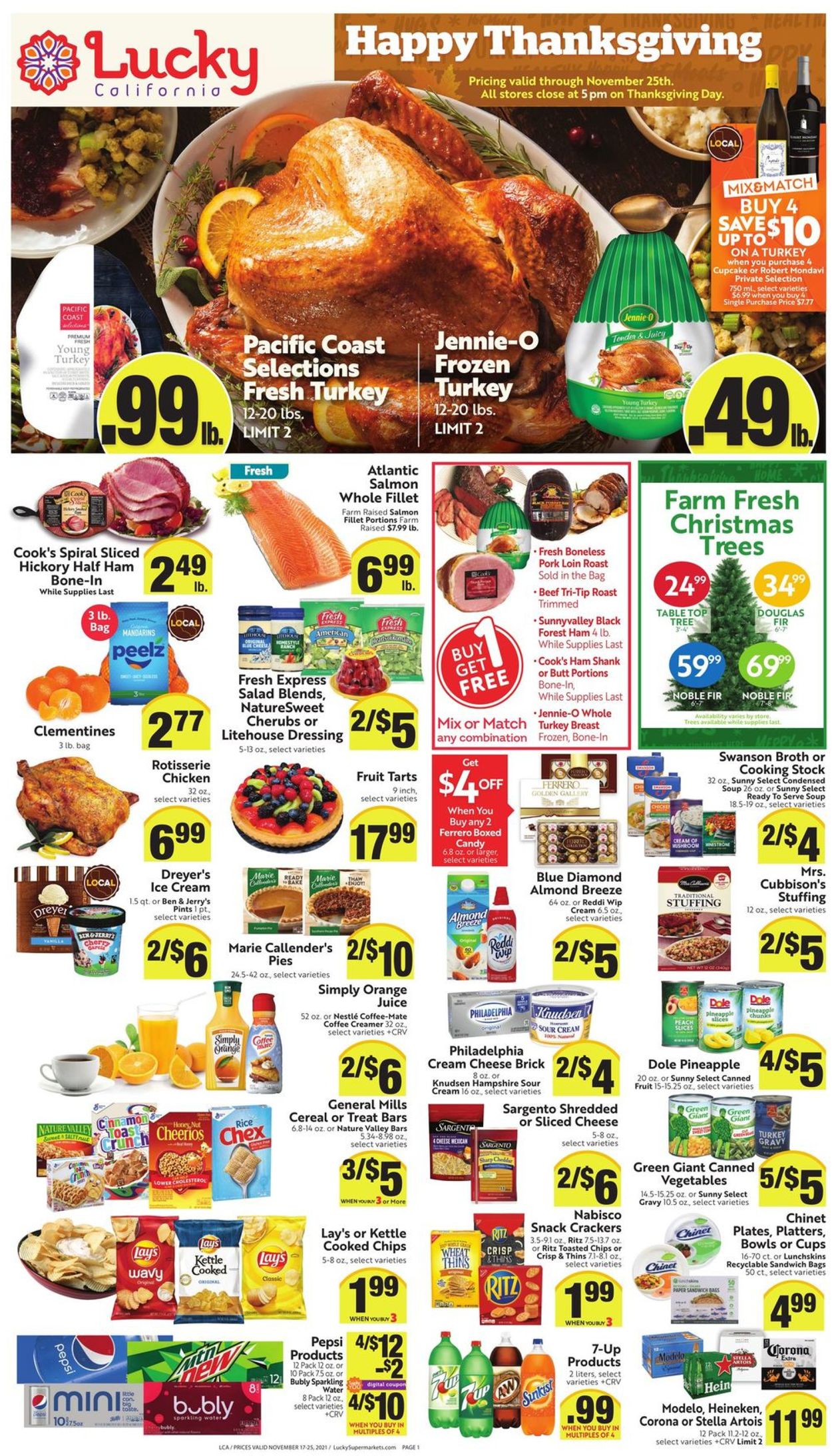 Lucky Supermarkets THANKSGIVING 2021 Weekly Ad Circular - valid 11/17-11/25/2021