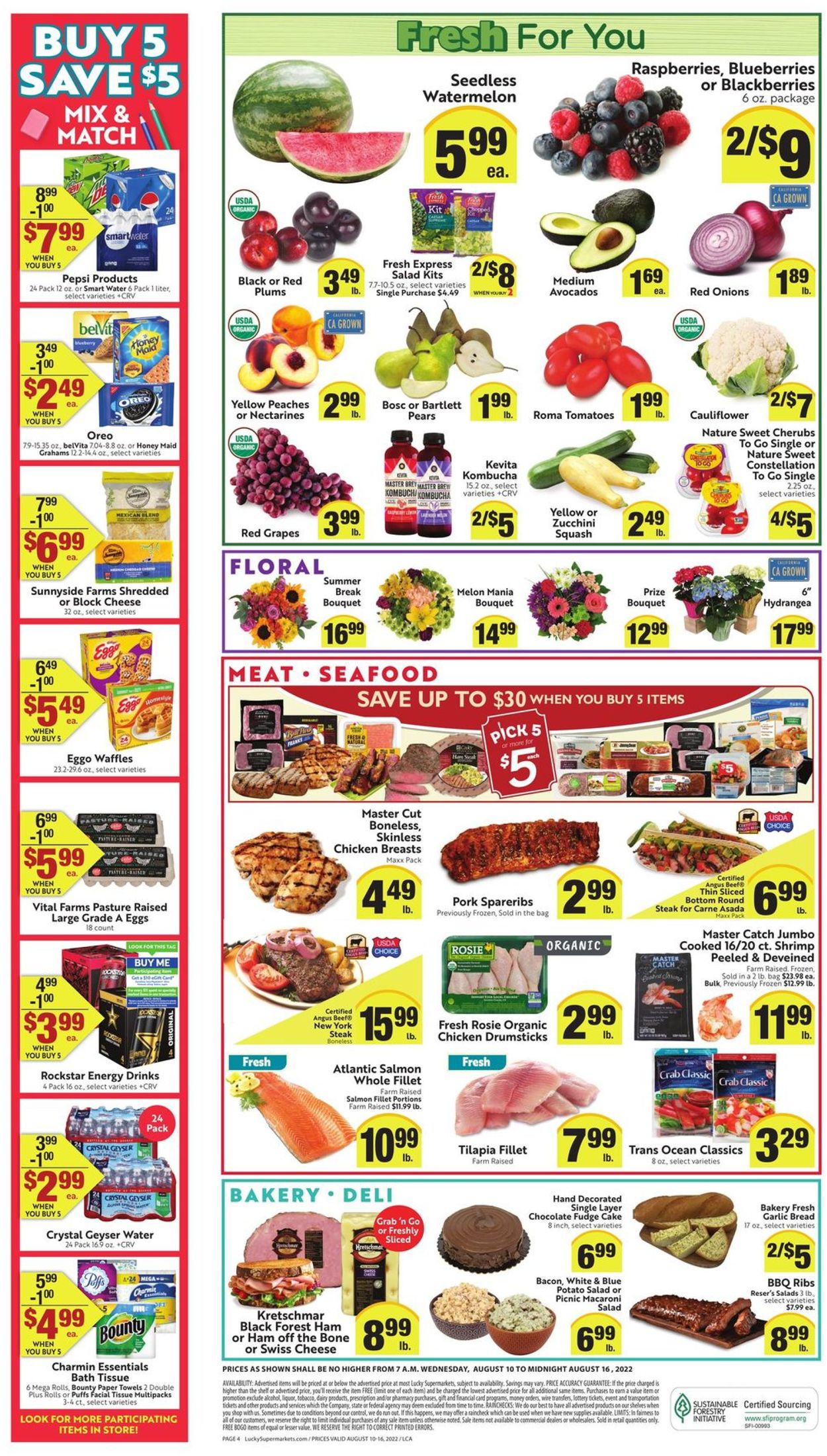 Lucky Supermarkets Weekly Ad Circular - valid 08/10-08/16/2022 (Page 4)