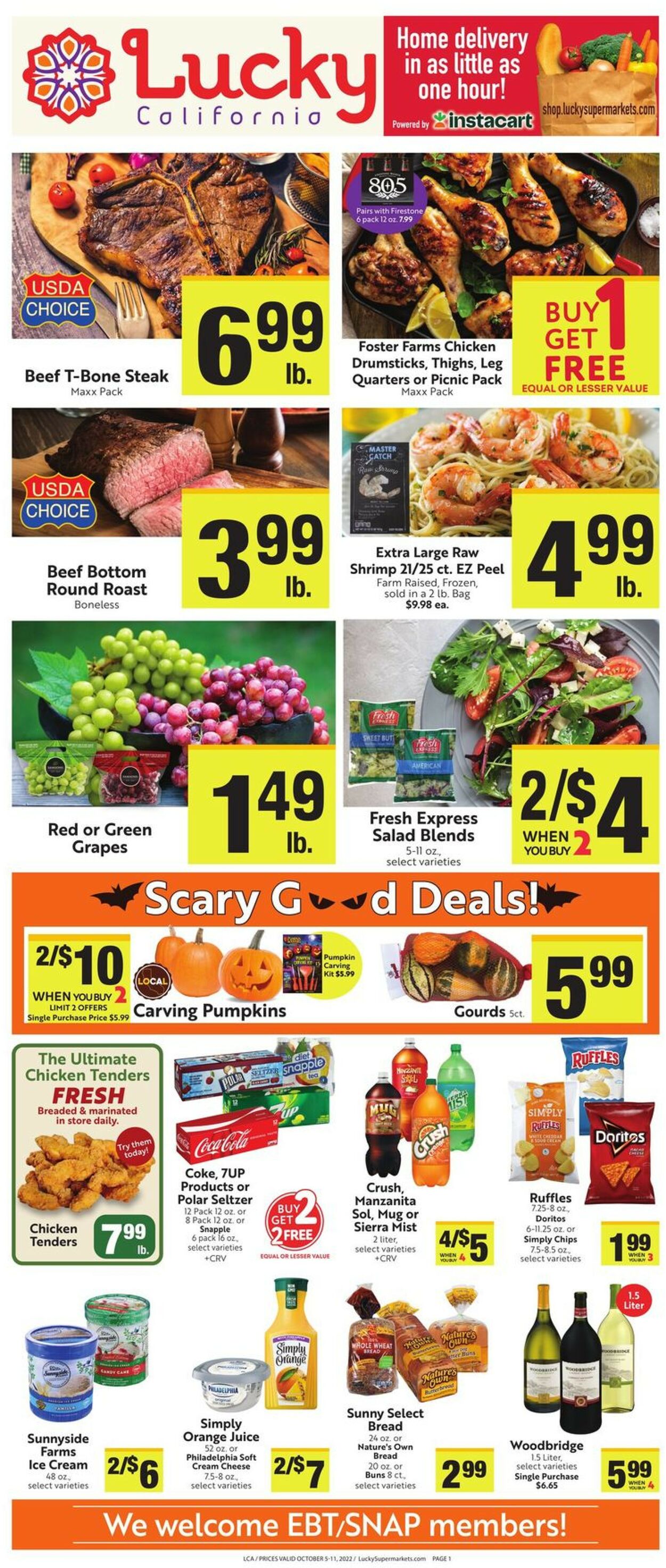 Lucky Supermarkets Weekly Ad Circular - valid 10/05-10/11/2022