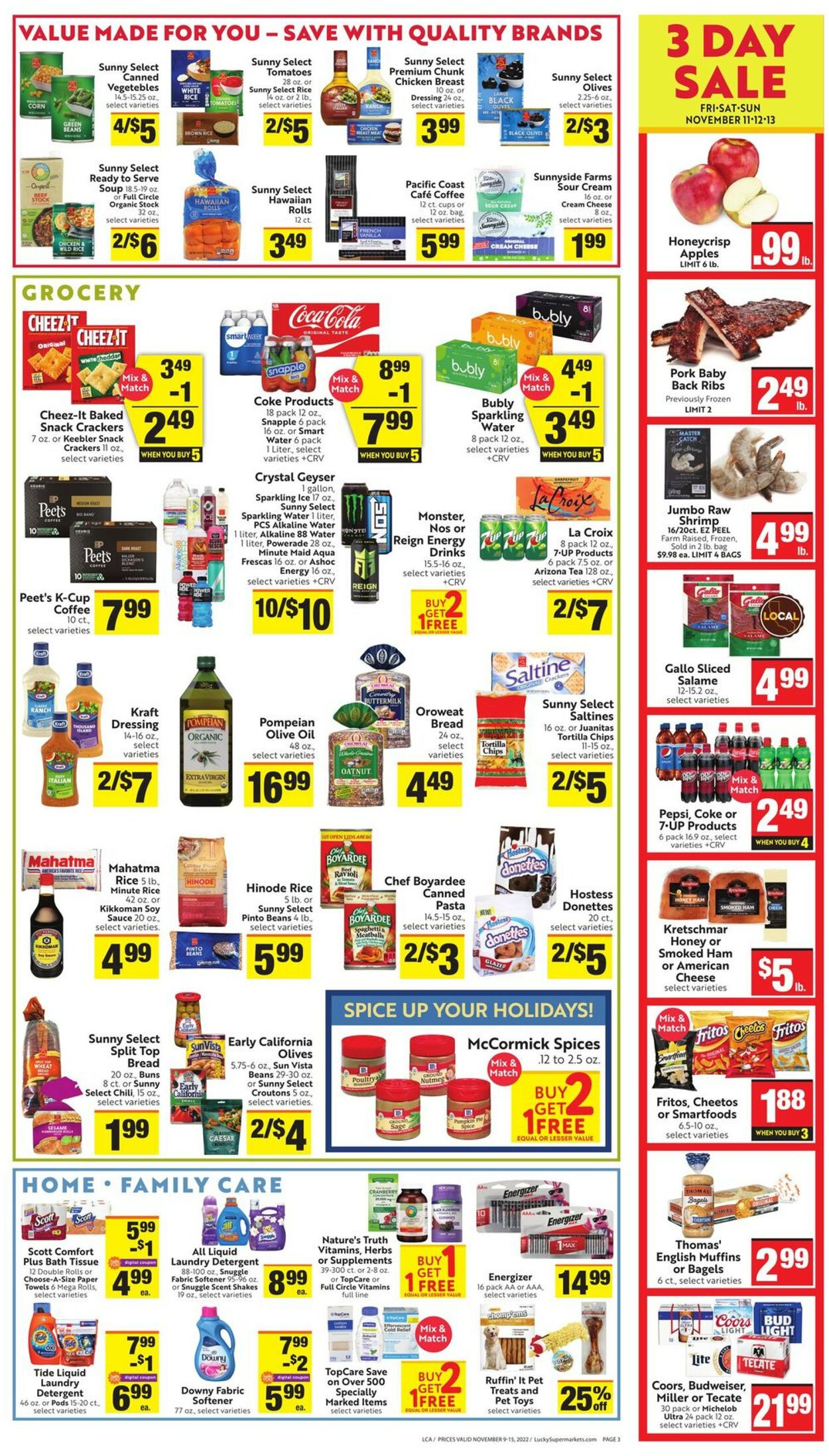 Lucky Supermarkets Weekly Ad Circular - valid 11/09-11/15/2022 (Page 3)
