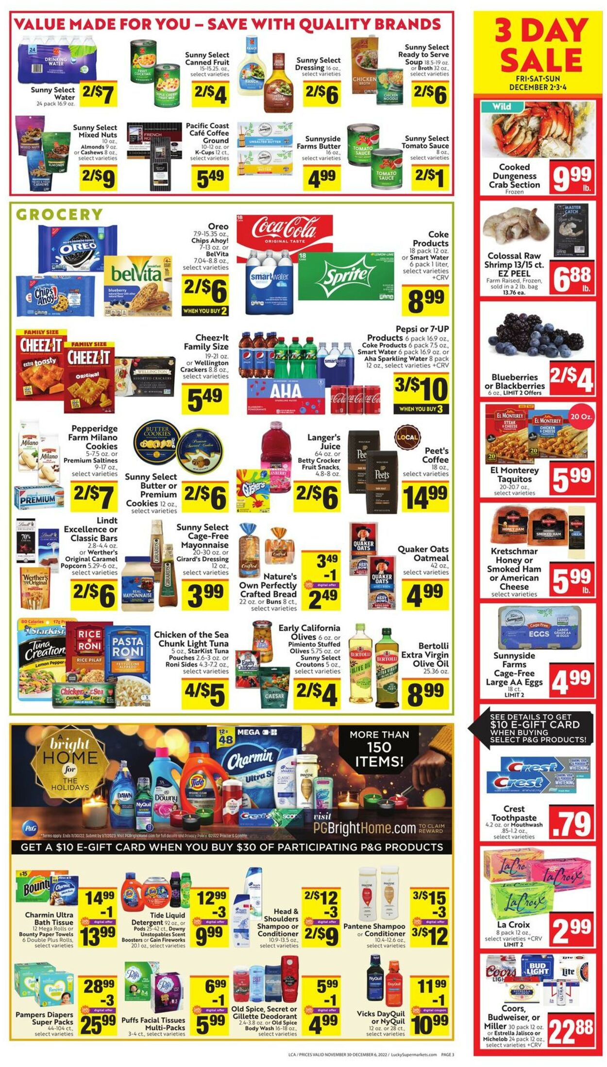 Lucky Supermarkets Weekly Ad Circular - valid 11/30-12/06/2022 (Page 3)