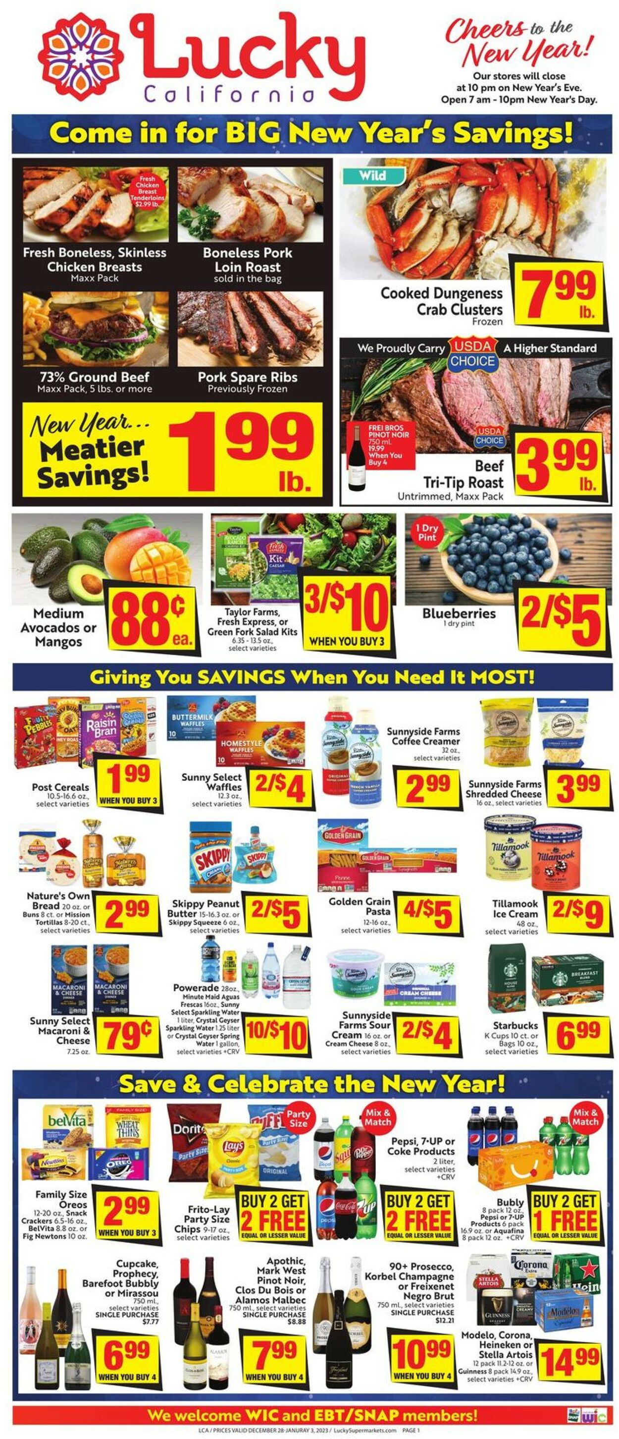 Lucky Supermarkets Weekly Ad Circular - valid 12/28-01/03/2023